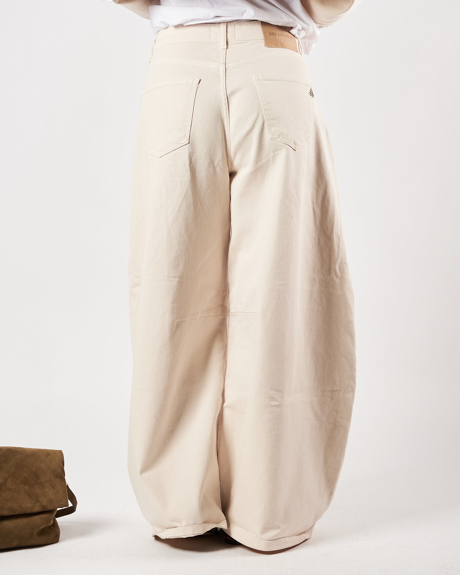 Jeans God Save Denim largo ecru