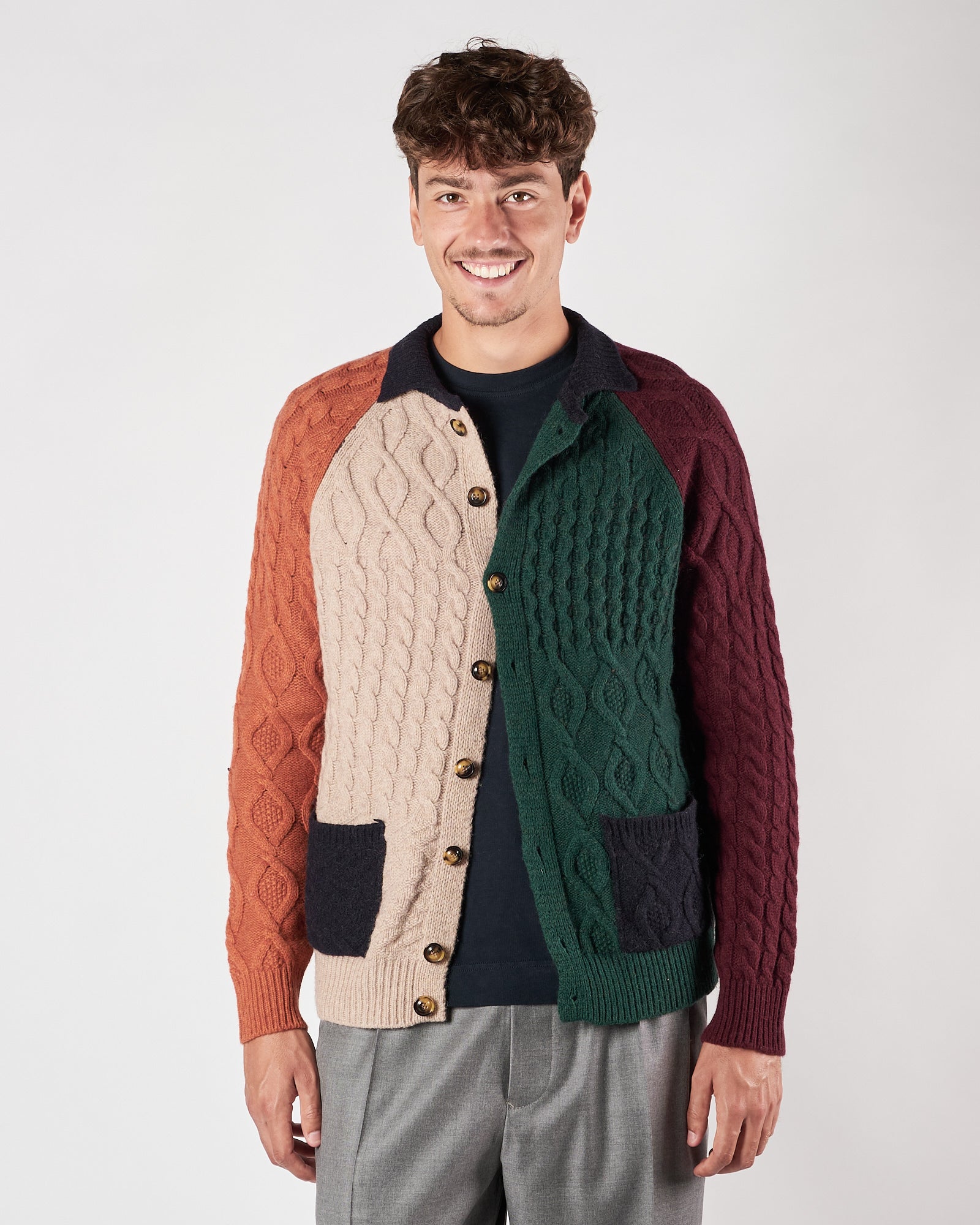 Cardigan In The Box multicolor con bottoni