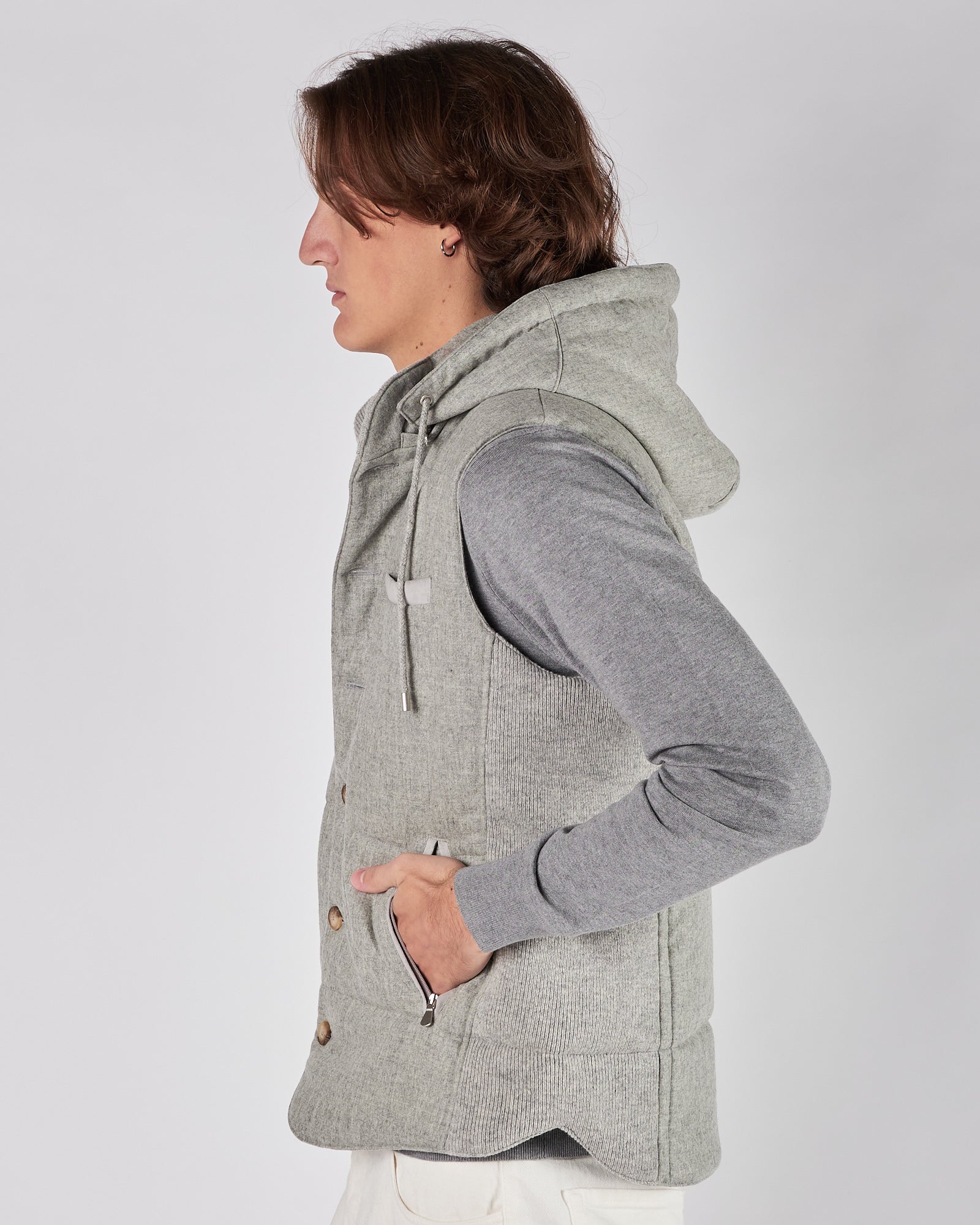 Gilet uomo in Lana grigio