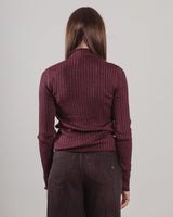 Maglia Majestic mezzo collo bordeaux in lurex