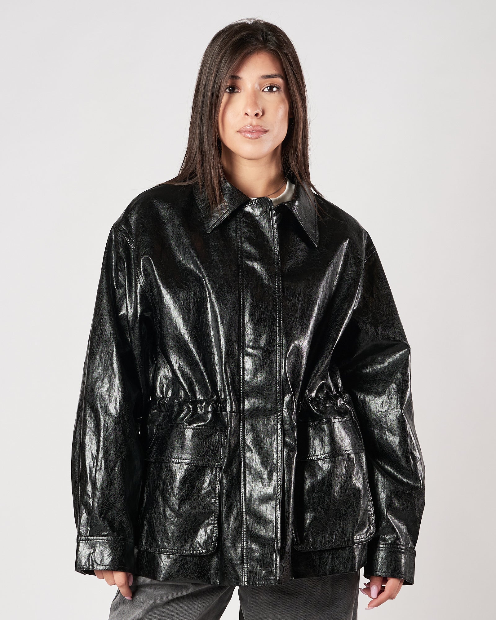 Blazer Eleh over eco pelle nero