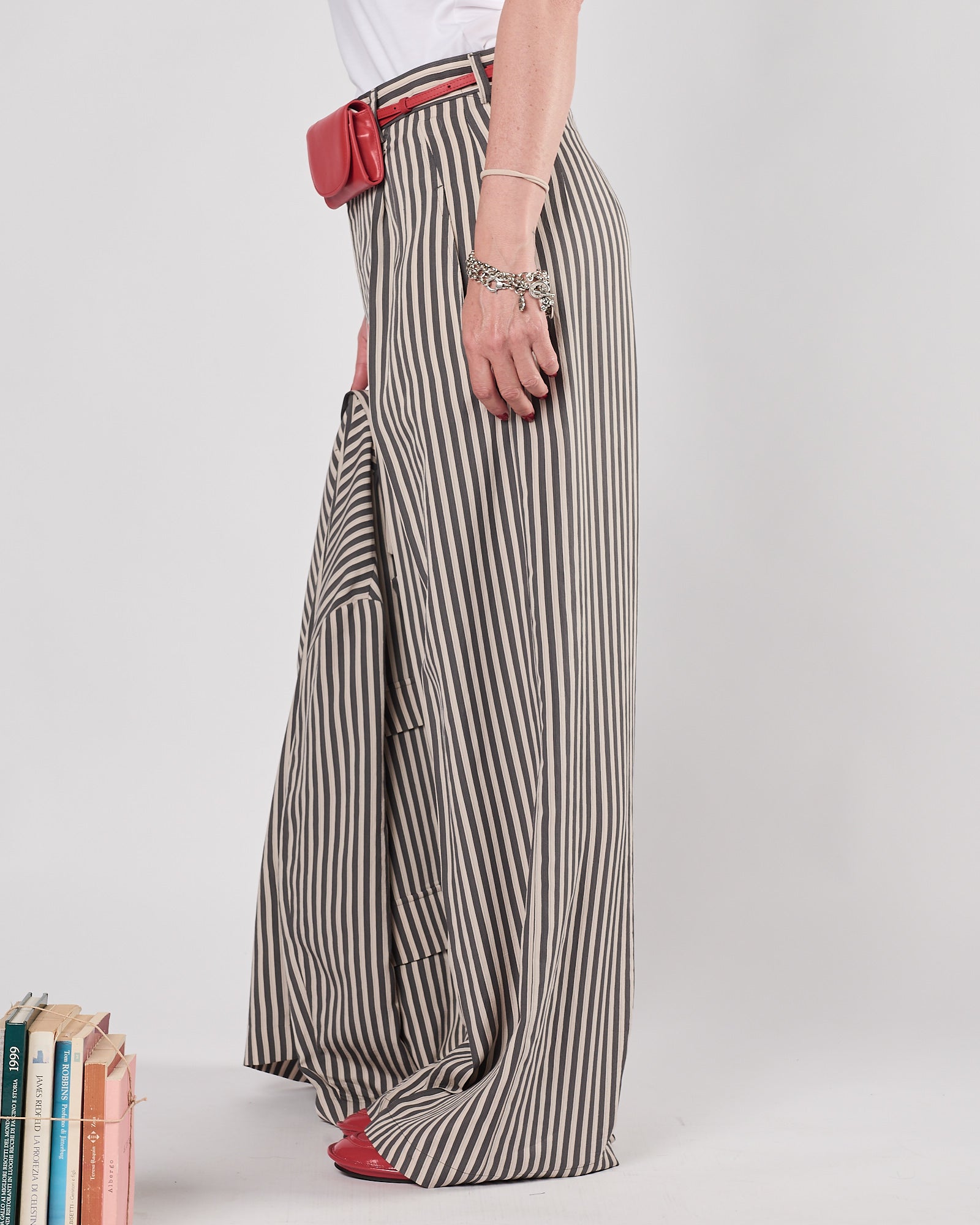 Pantalone Tela9 fantasia a righe una pence