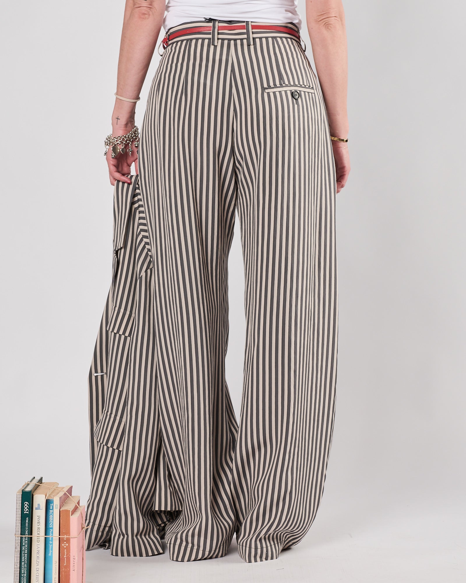Pantalone Tela9 fantasia a righe una pence