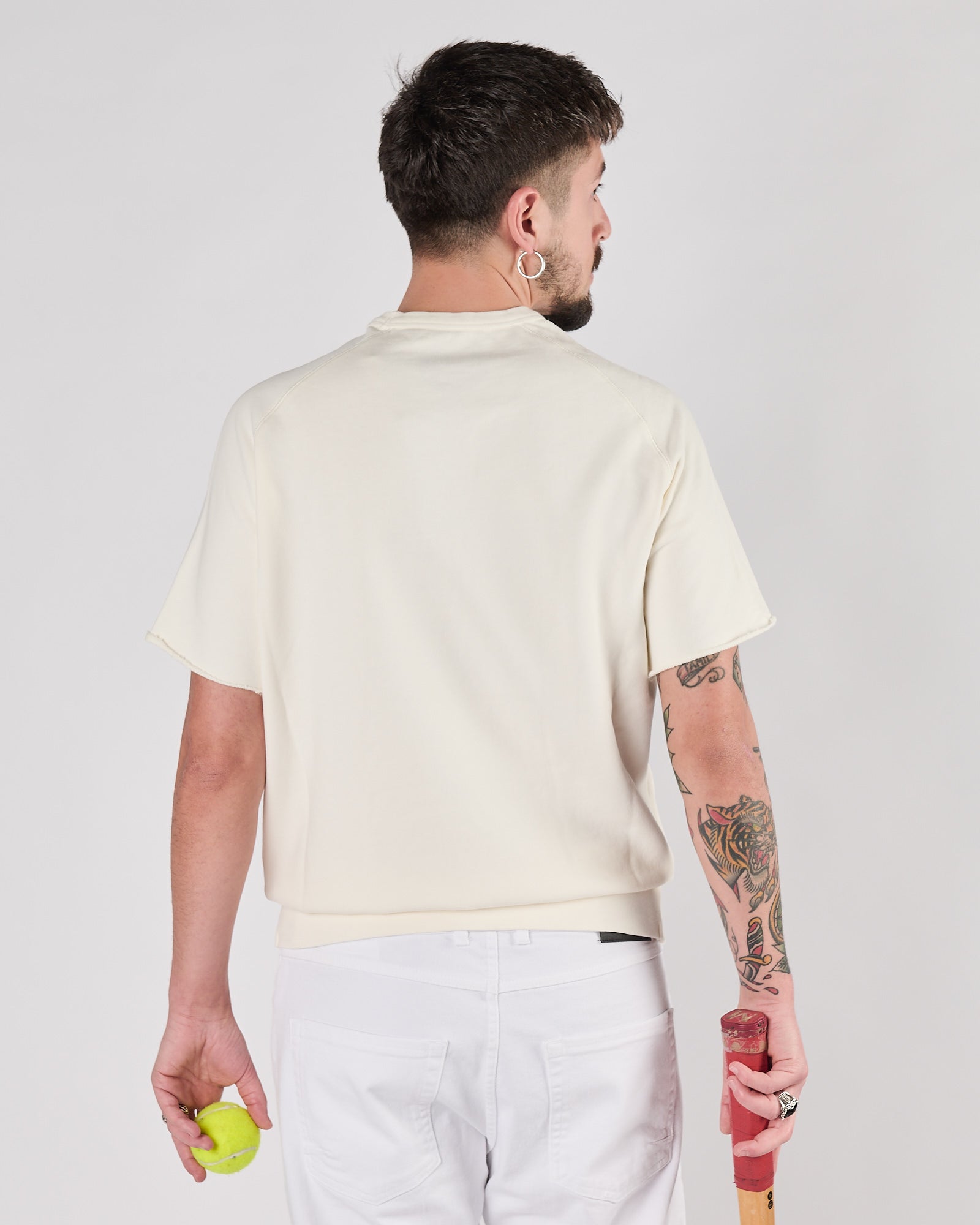 Felpa Chesapeake's mezza manica crema con stampa