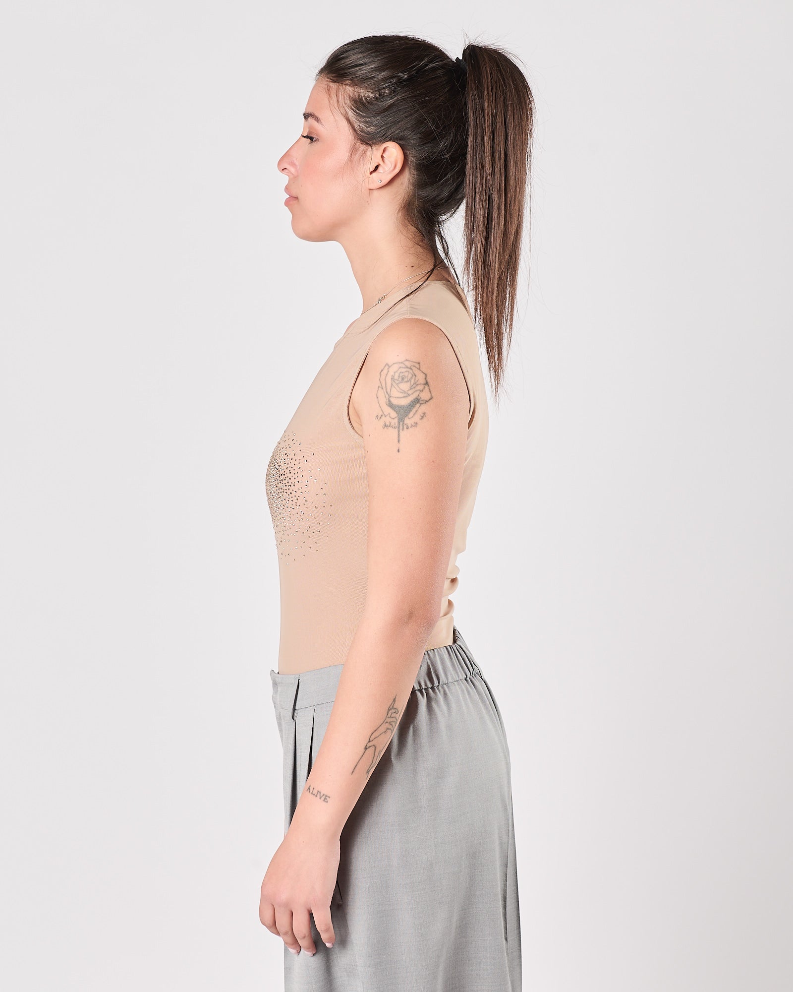 Body Silcence in tulle con strass