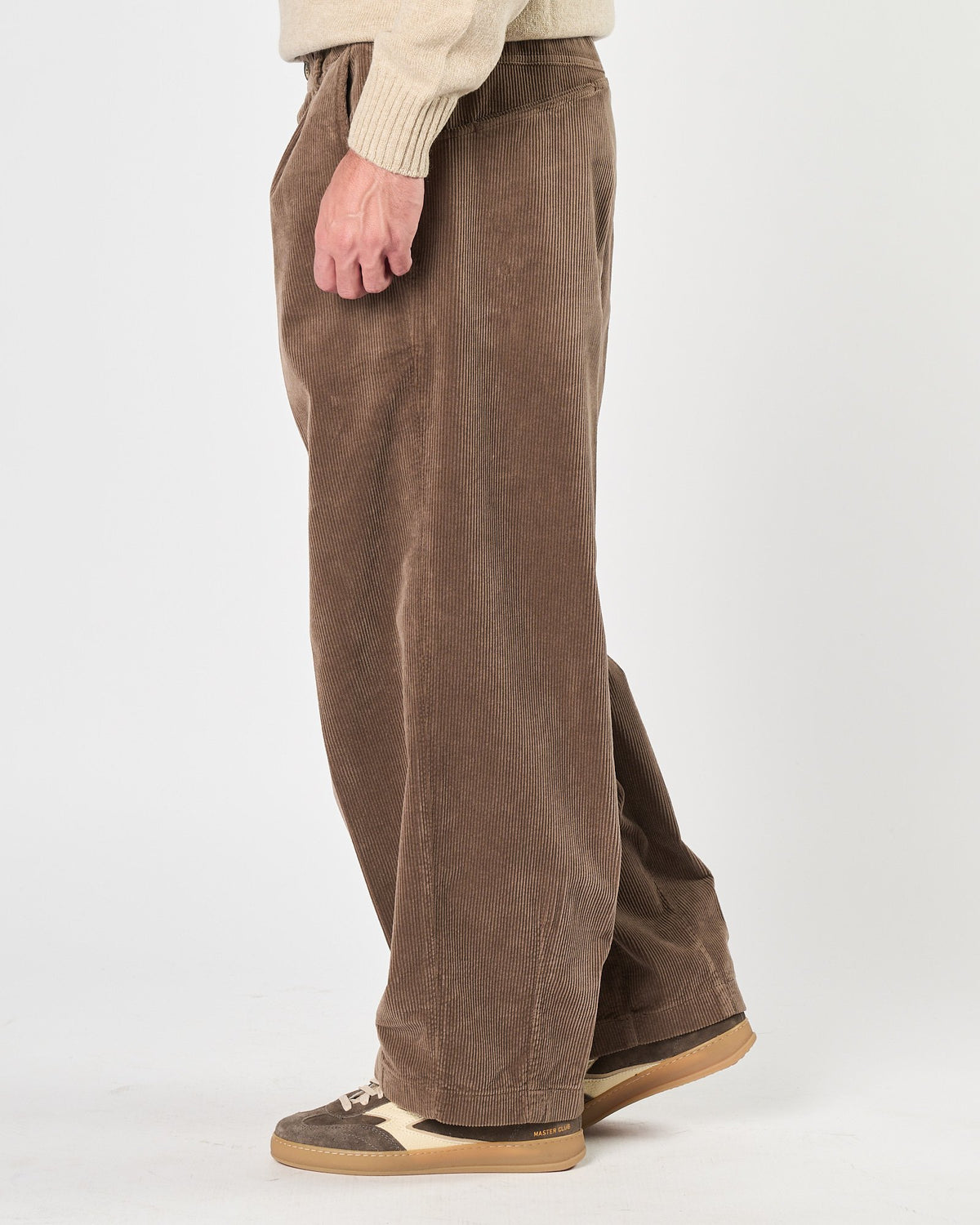 Pantalone Bonheur morbido velluto millerighe cacao
