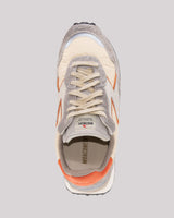 Sneaker Moaconcept in nylon e suede grigio effetto sporcatoe arancio