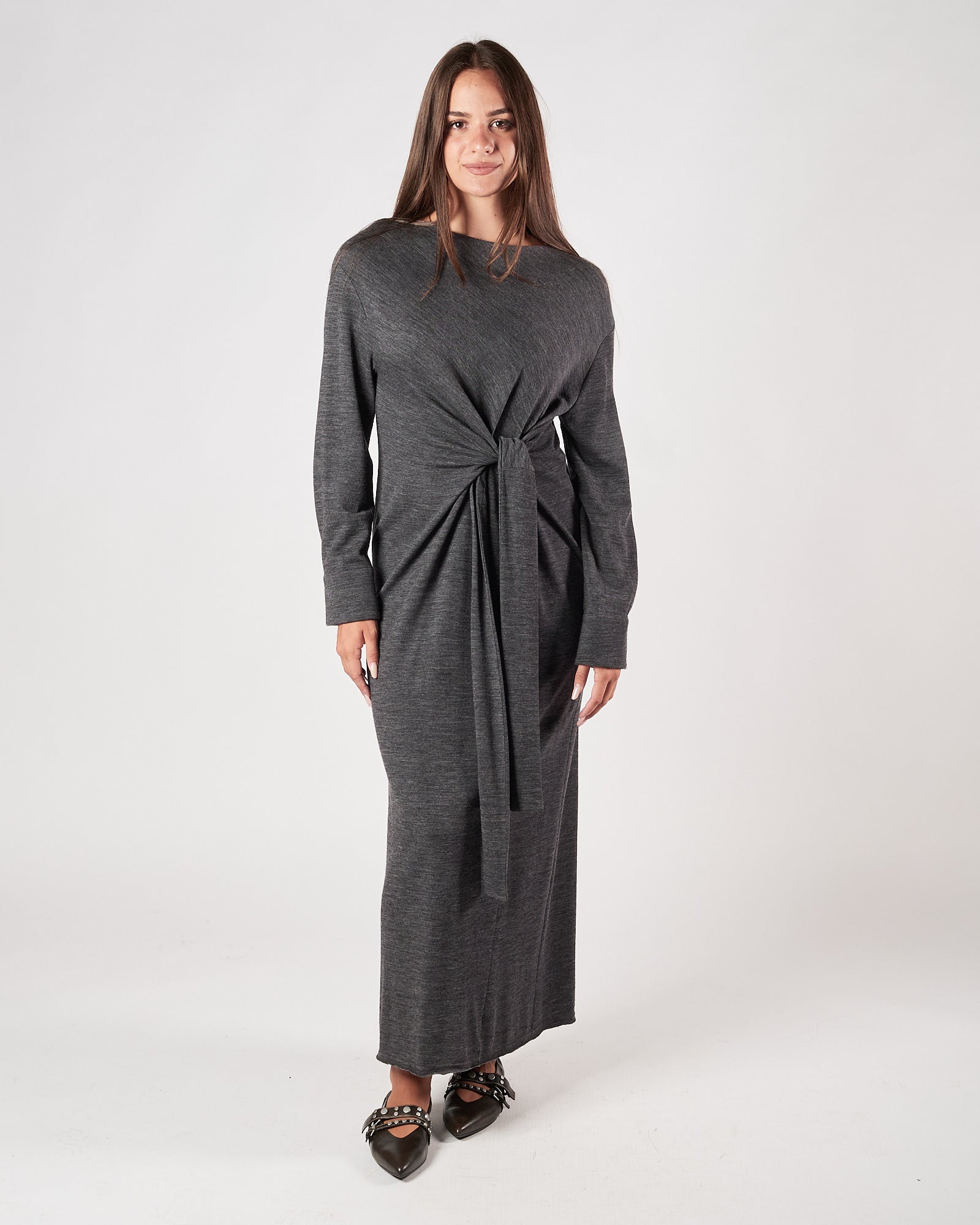 Abito Tela9 lungo in jersey grigio