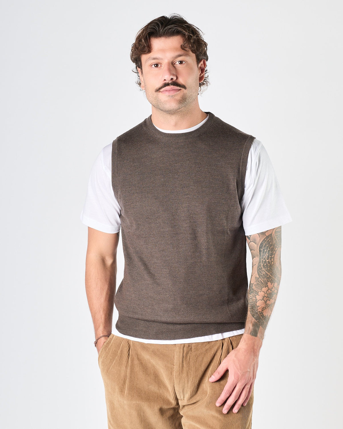 Gilet A|STORE in maglia moro
