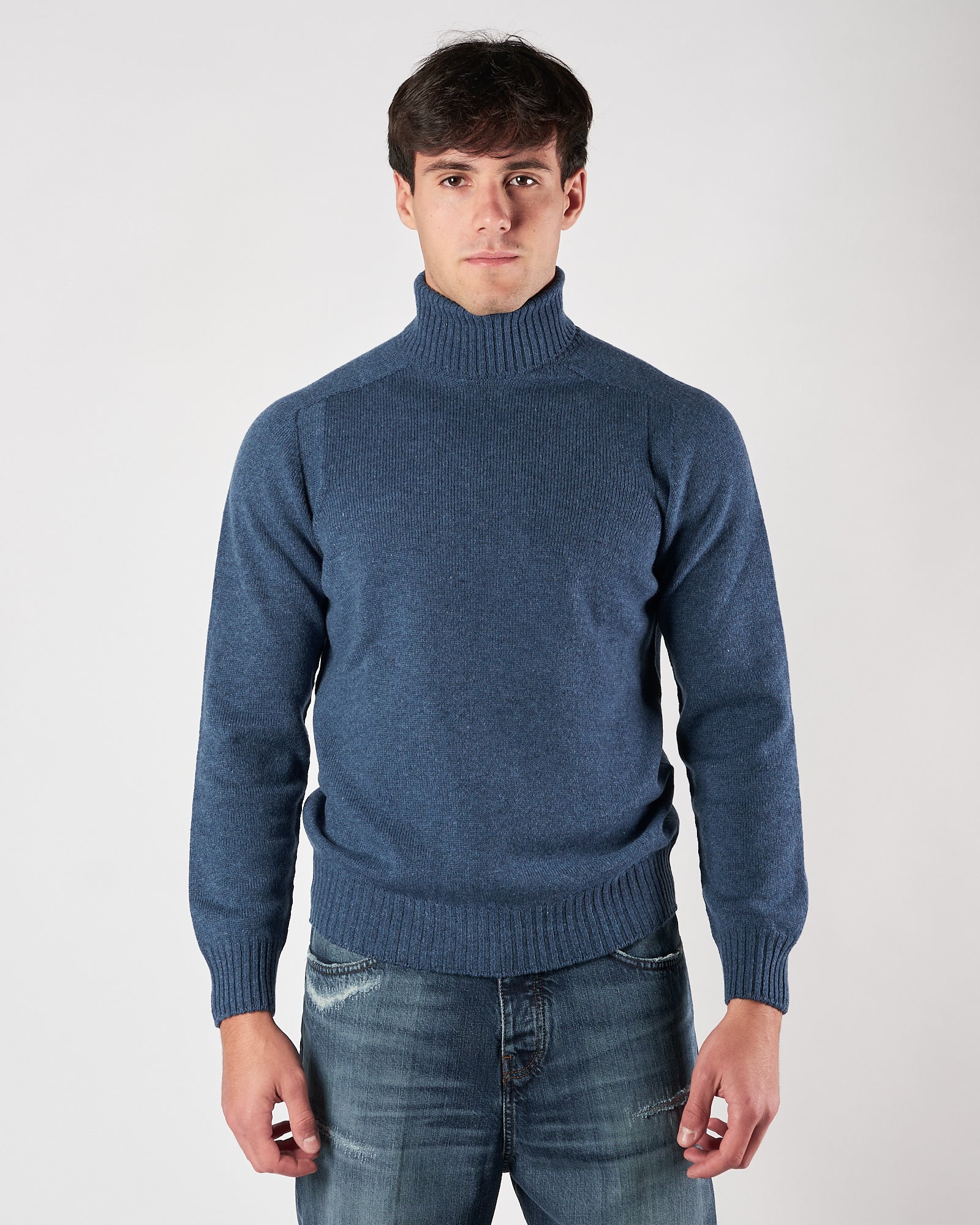 Maglia A|STORE collo alto blu zaffiro