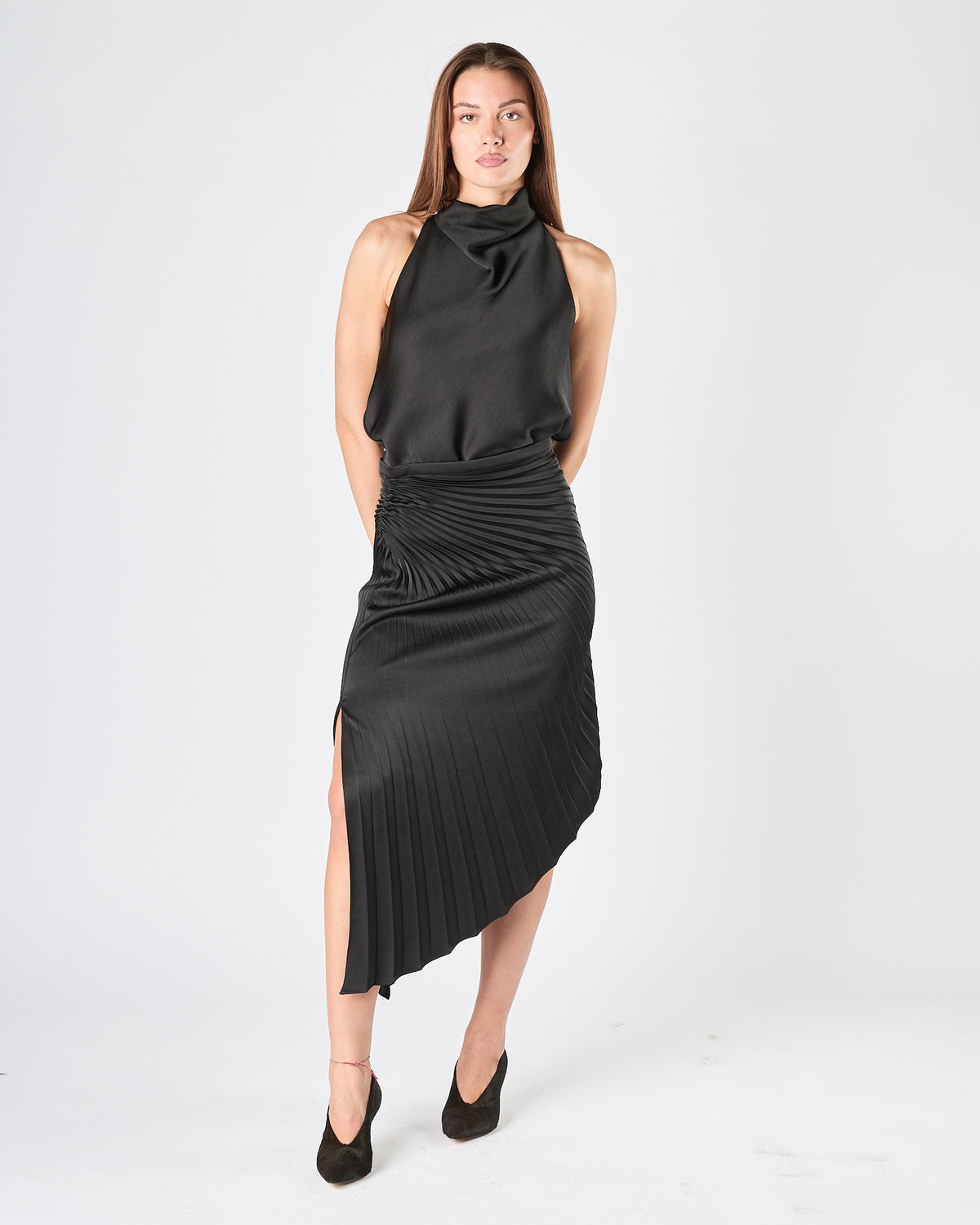 Top Carla Ruiz in raso nero