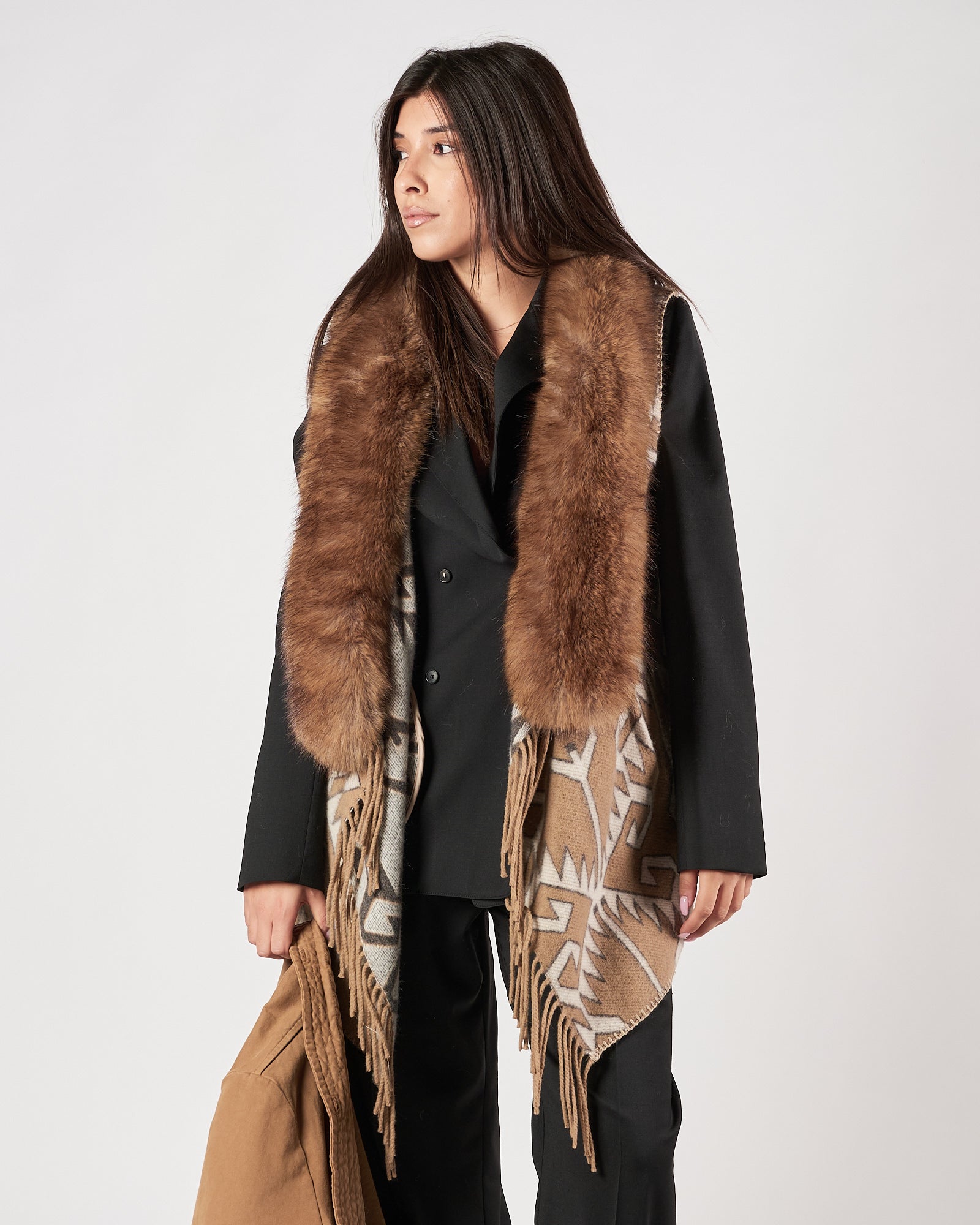 Parka Bazar Deluxe con pelliccia beige