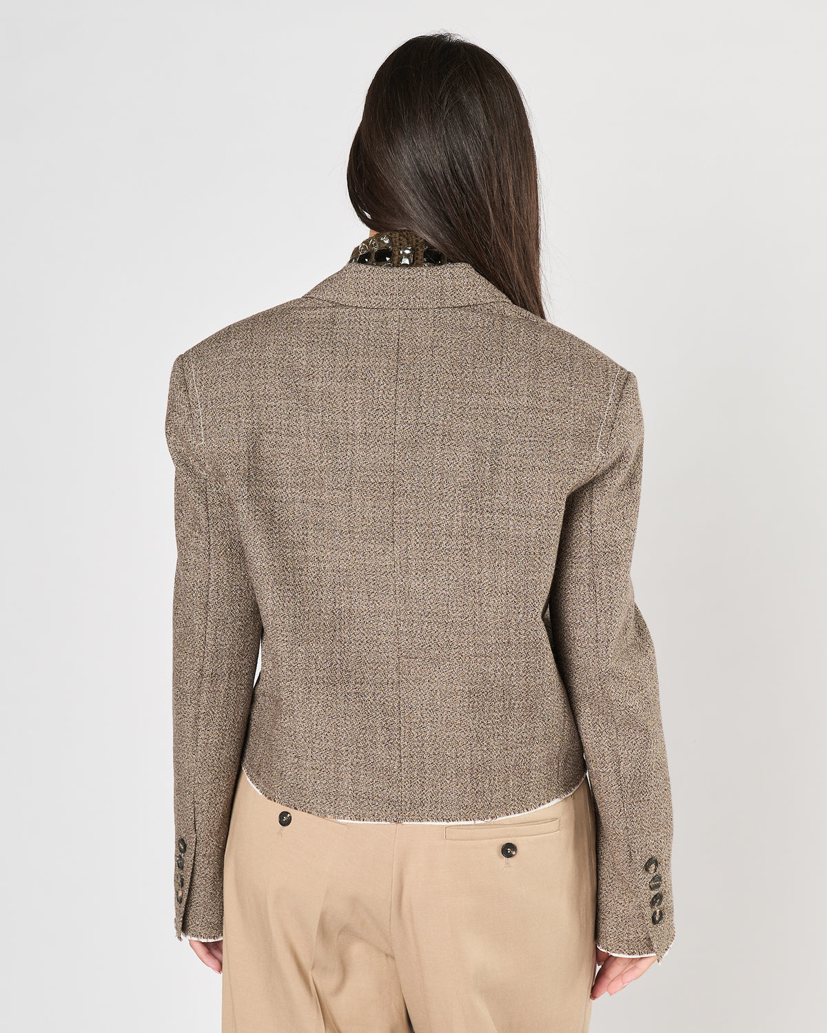 Giacca Tela9 doppio petto corta beige