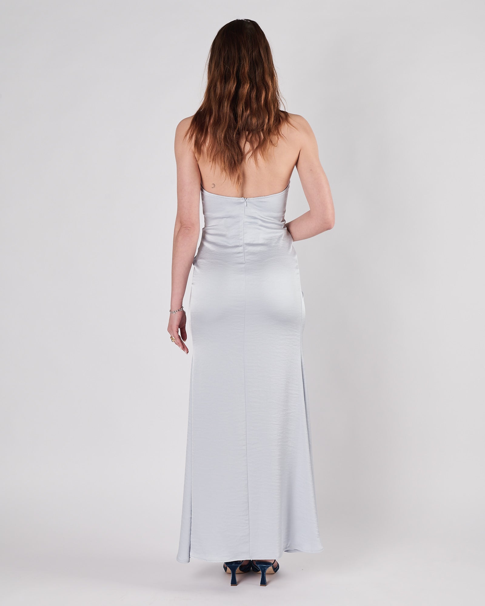 Abito Eleh lungo scivolato celeste