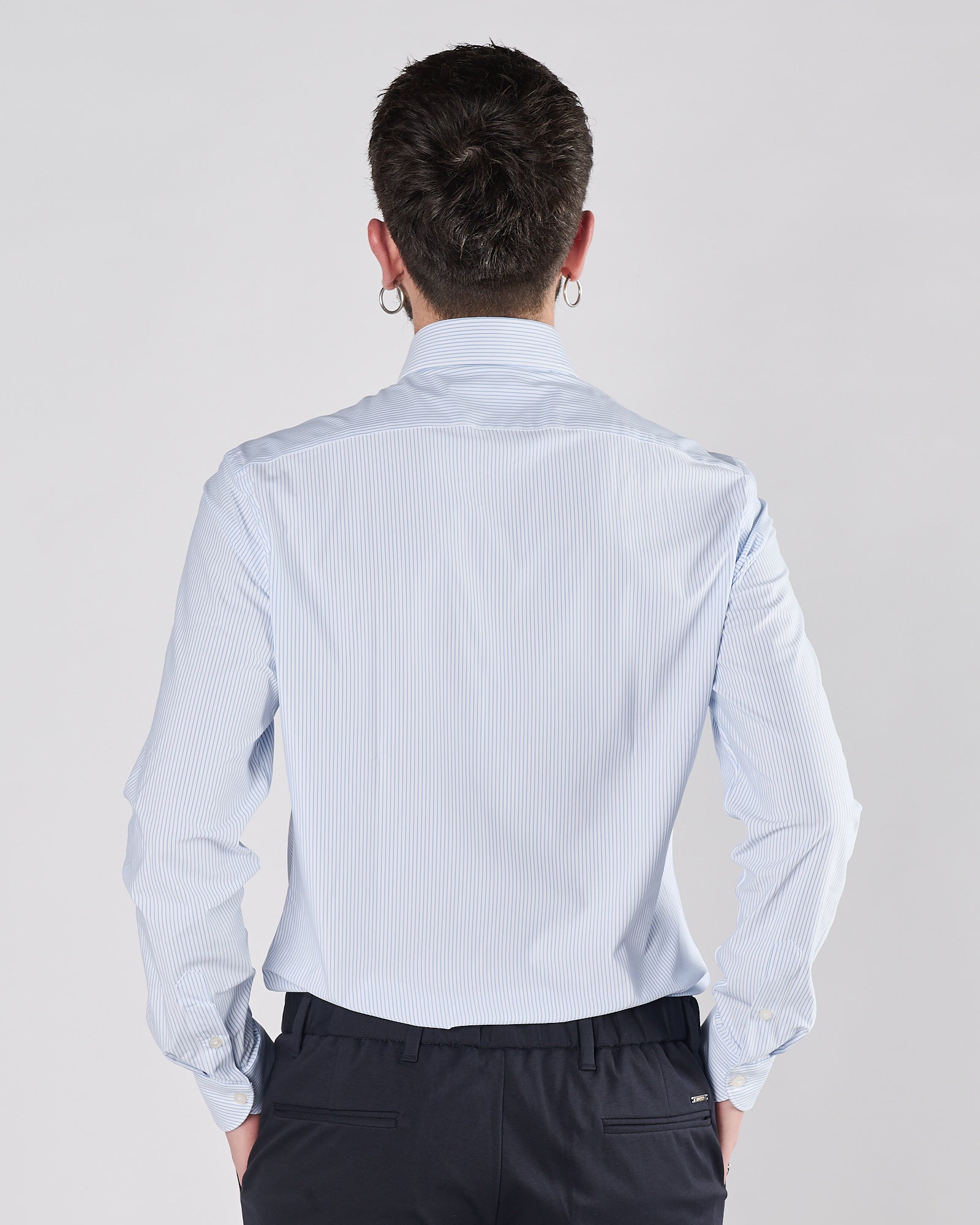 Camicia Xacus active fantasia riga celeste