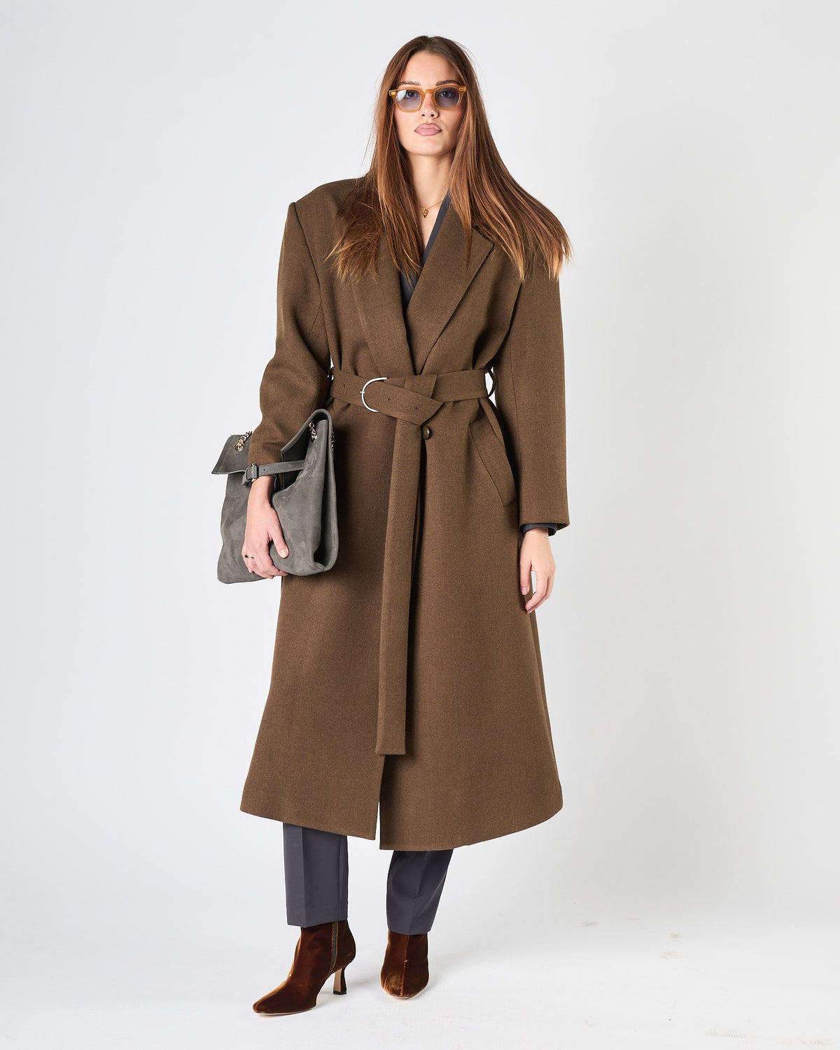 Cappotto Eleh morbido verde militare