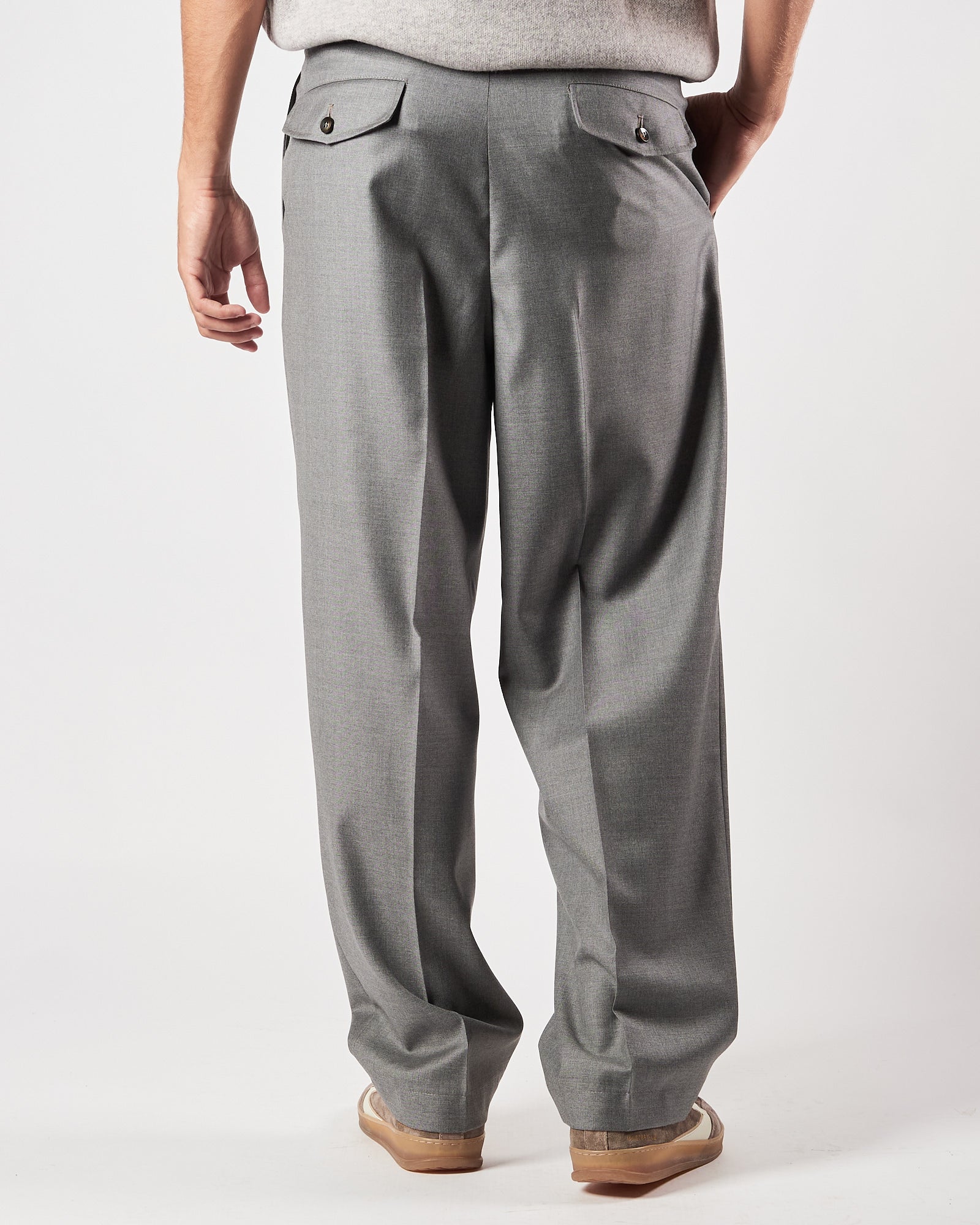 Pantalone Lbm19111 doppia pence largo grigio