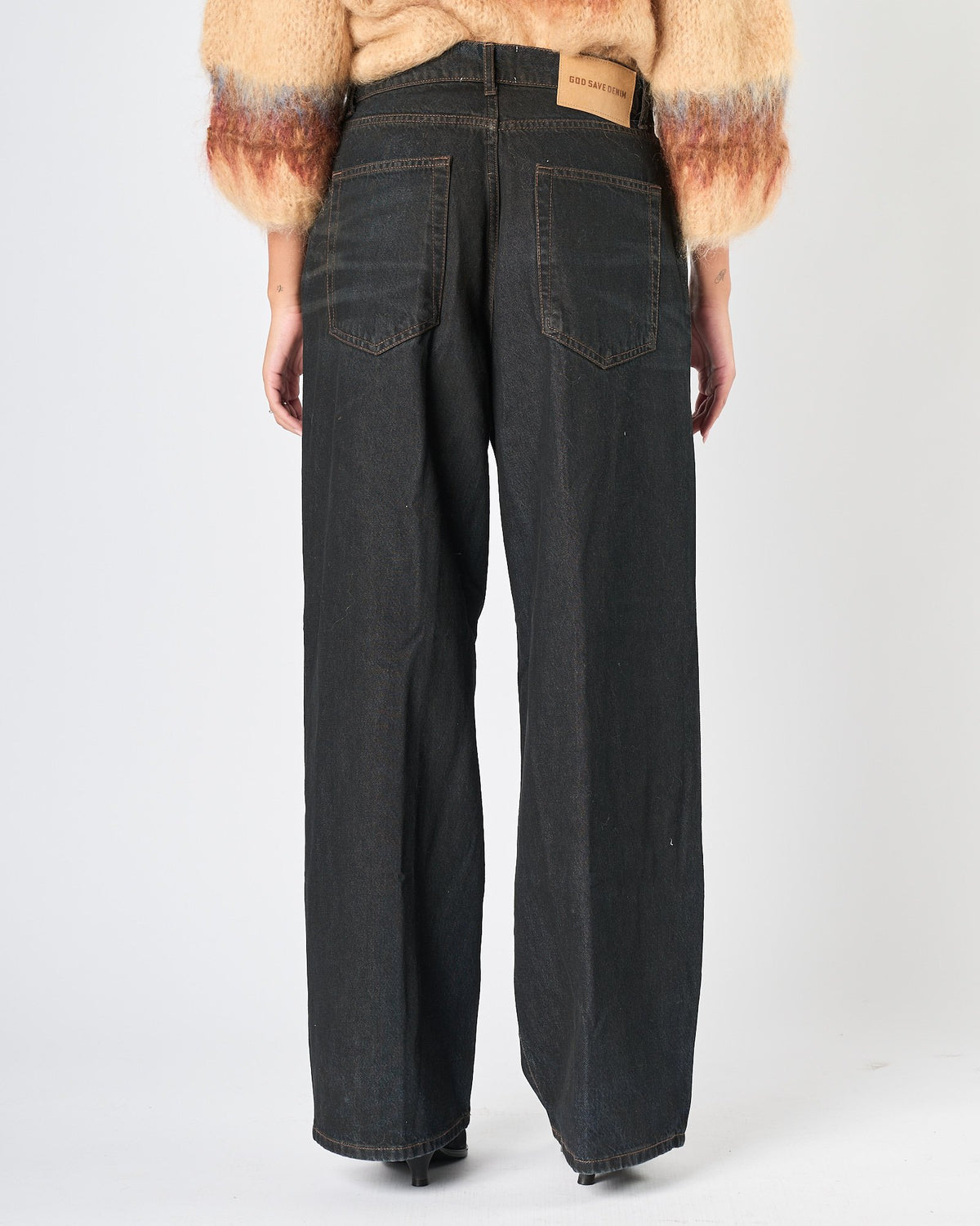 Jeans God Save Denim blu notte lavato sfumato cioccolato