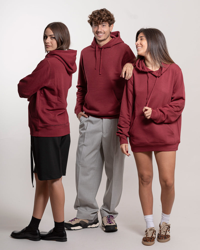 Felpa A|STORE con cappuccio Burgundy