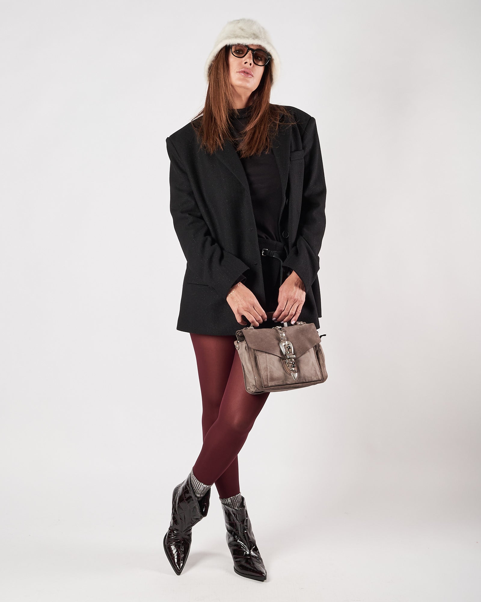 Gonna Eleh corta nera spinata brillantinata