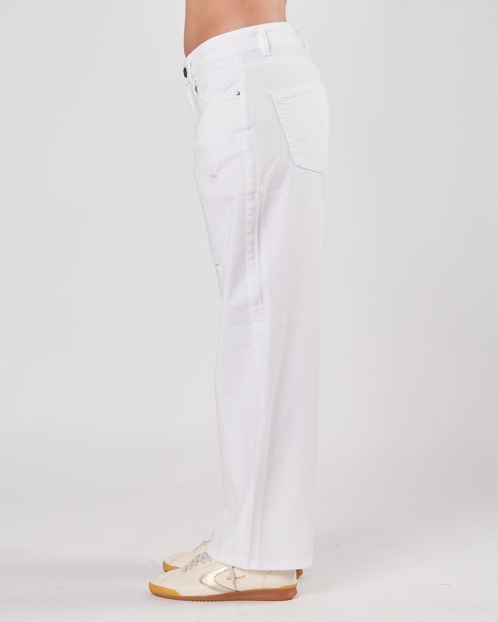 Jeans God Save Denim boy btif con rotture bianco