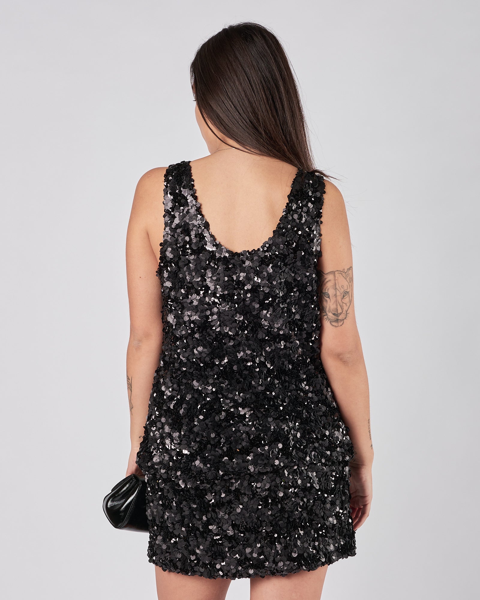 Top Eleh con paillettes nero