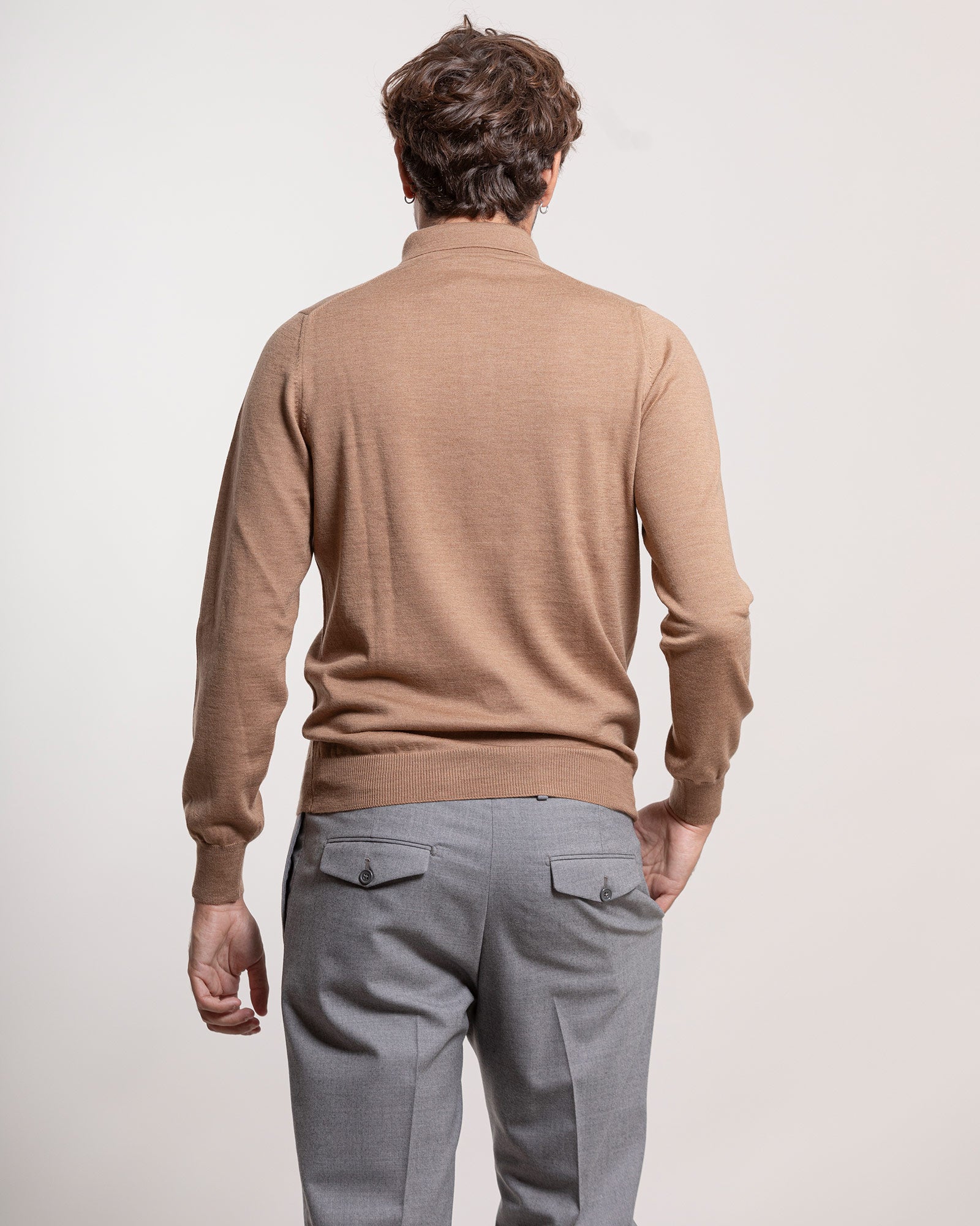 Polo Aimé in maglia beige