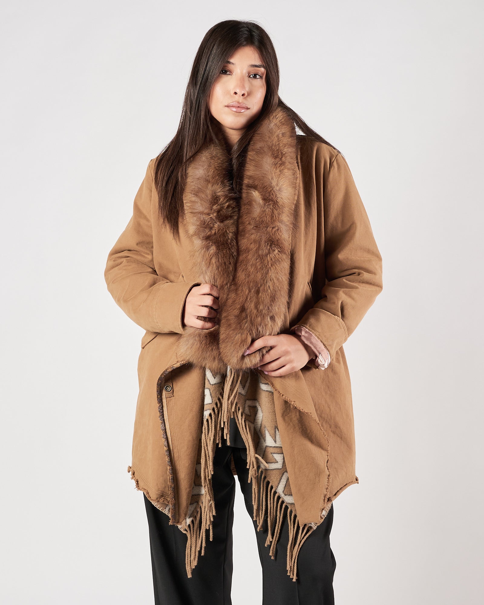 Parka Bazar Deluxe con pelliccia beige