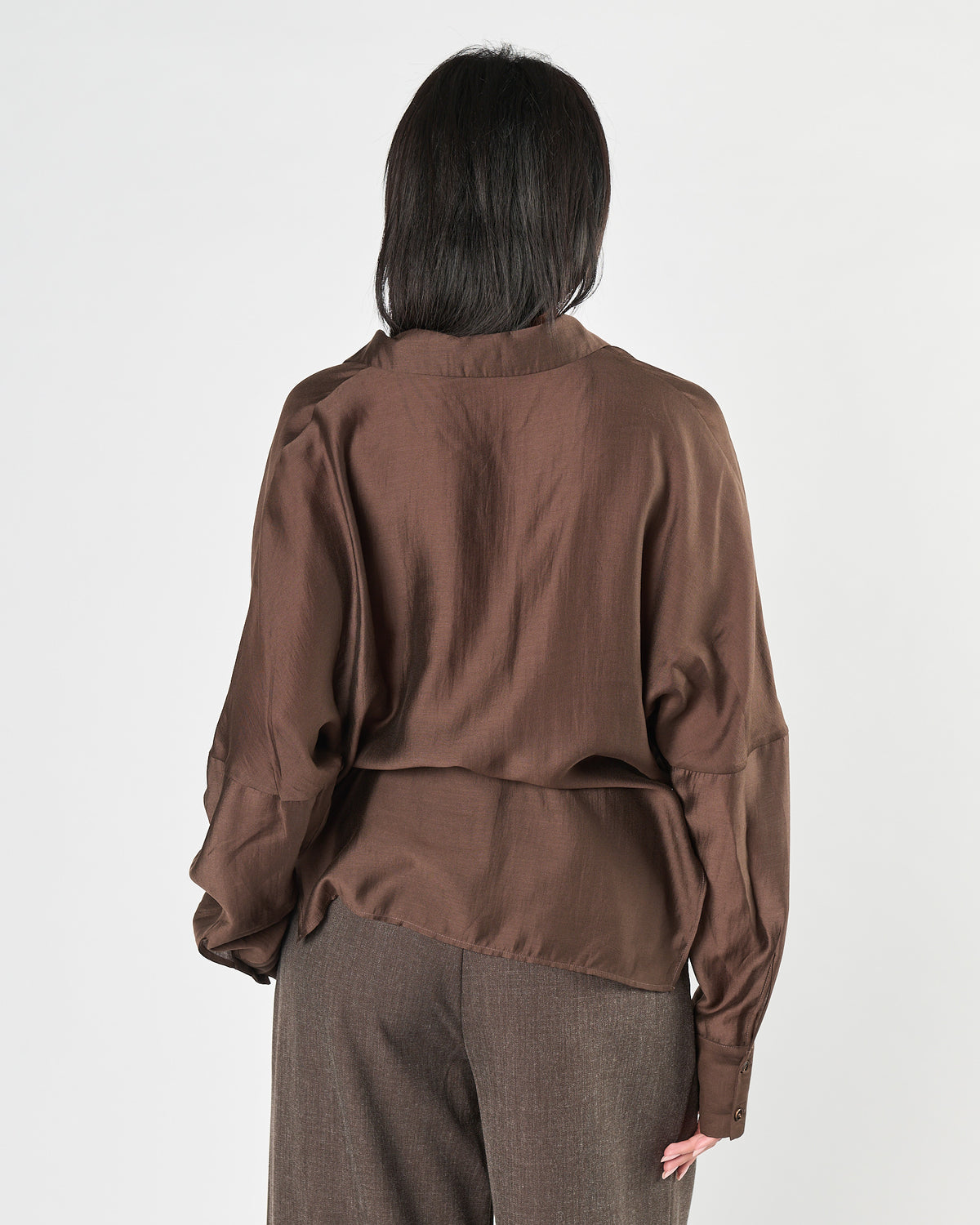 Camicia Eleh fluida cioccolato