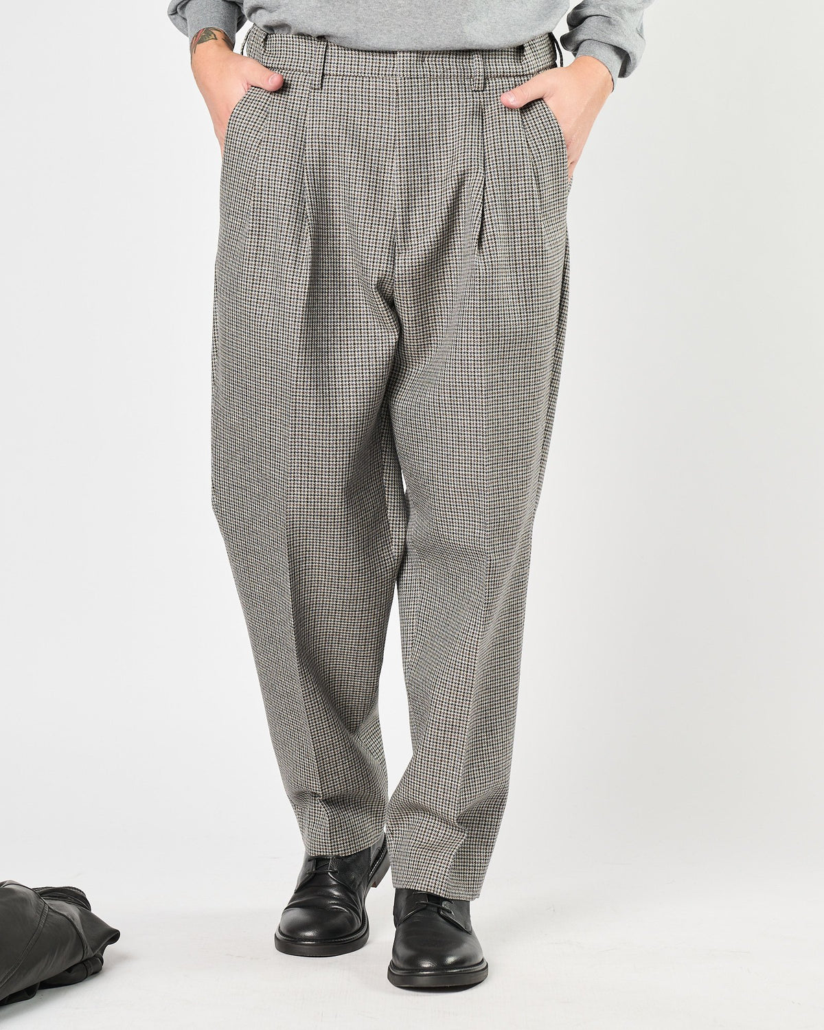 Pantalone A|STORE con pence fantasia quadri
