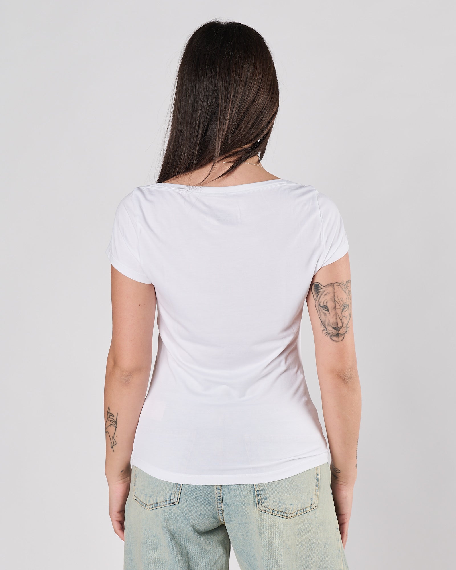 T-shirt Majestic manica corta bianca