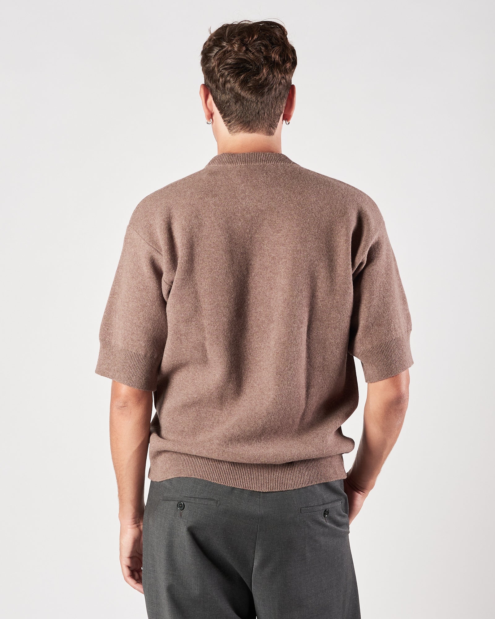 Maglia Daniele Fiesoli giricollo manica corta tortora