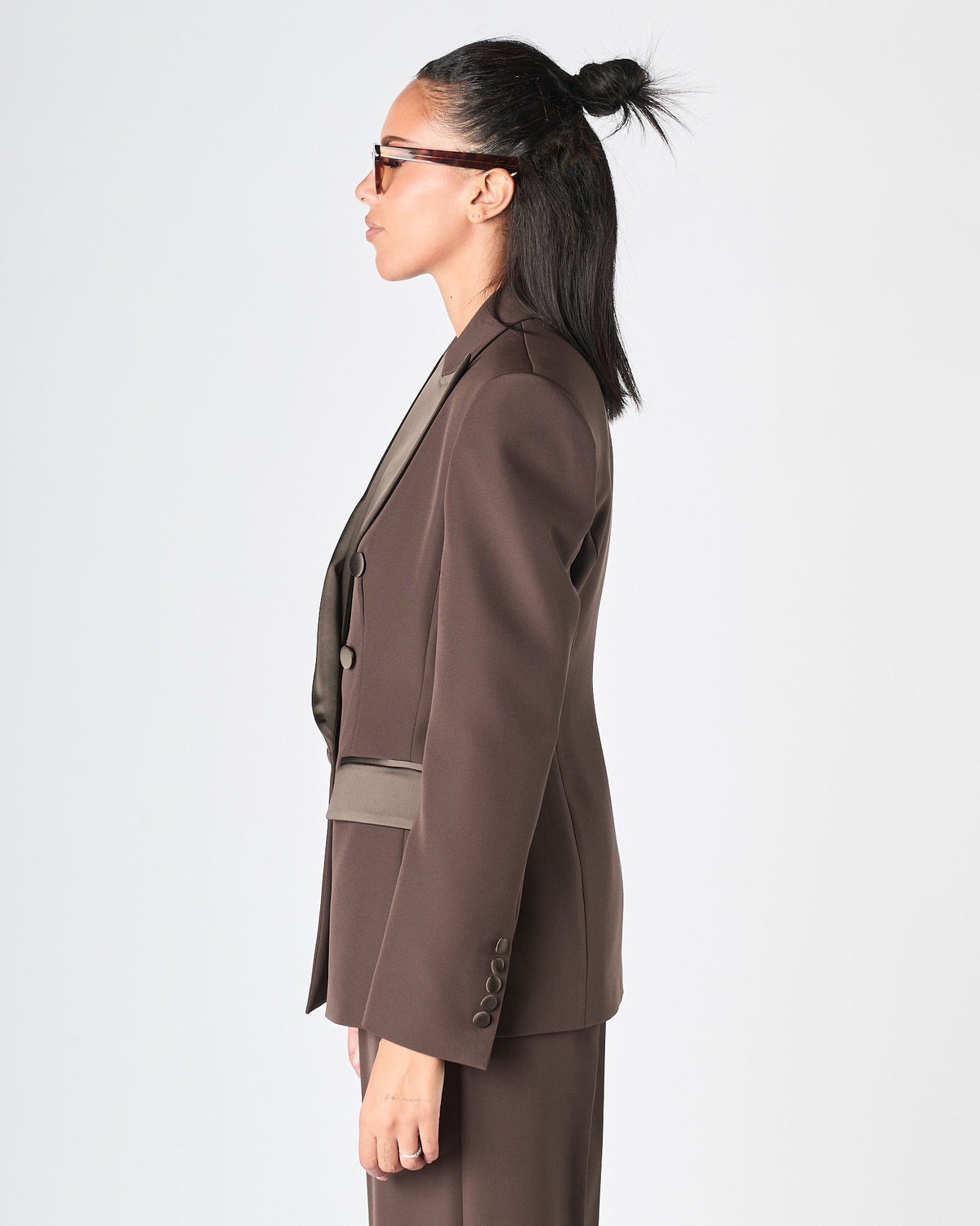 Giacca Silence doppio petto brown