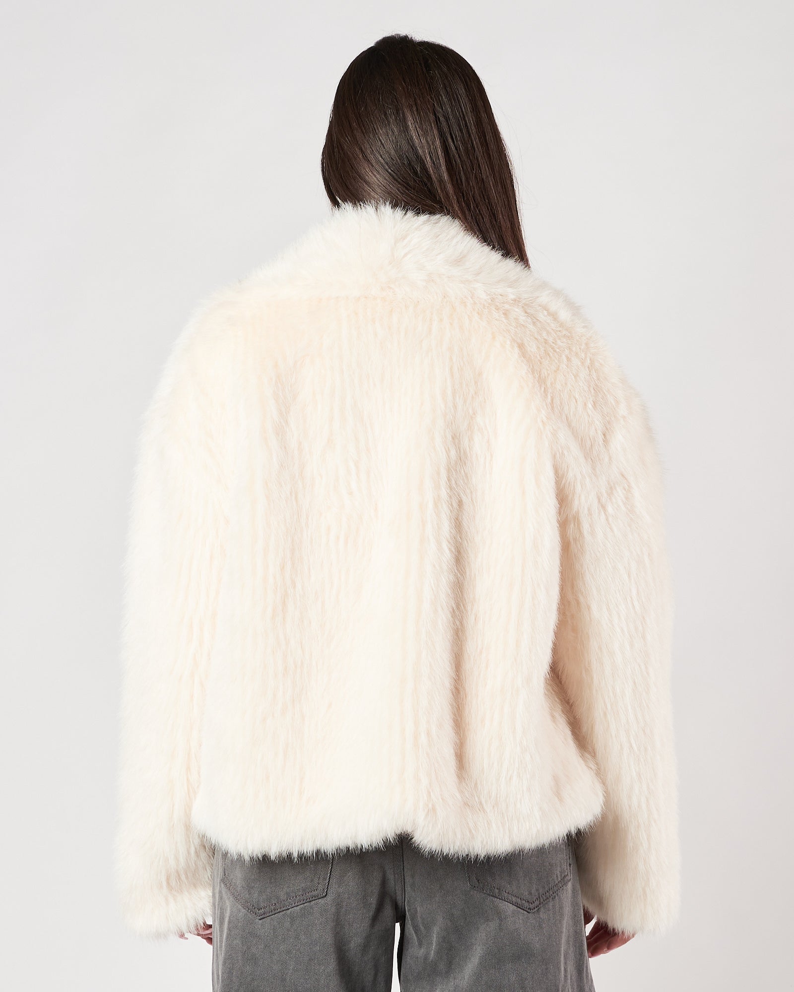 Ecopelliccia Eleh corta bianco panna