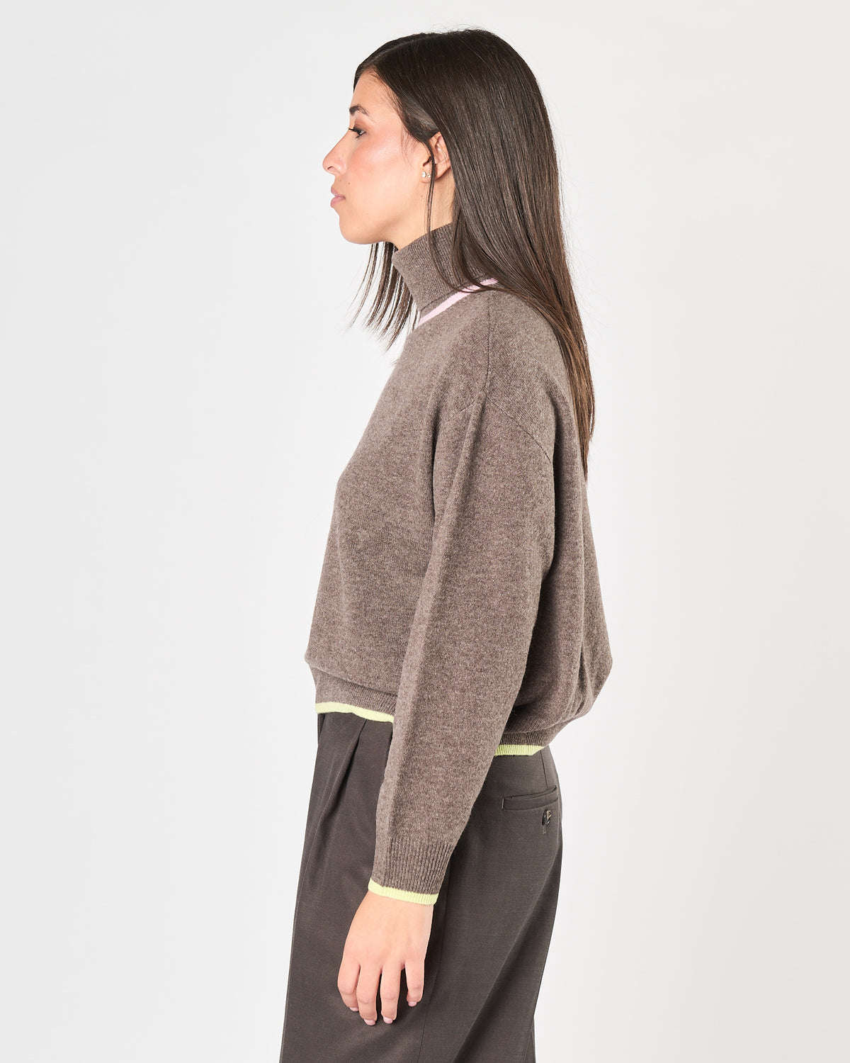 Maglia Since're Paris collo alto choco