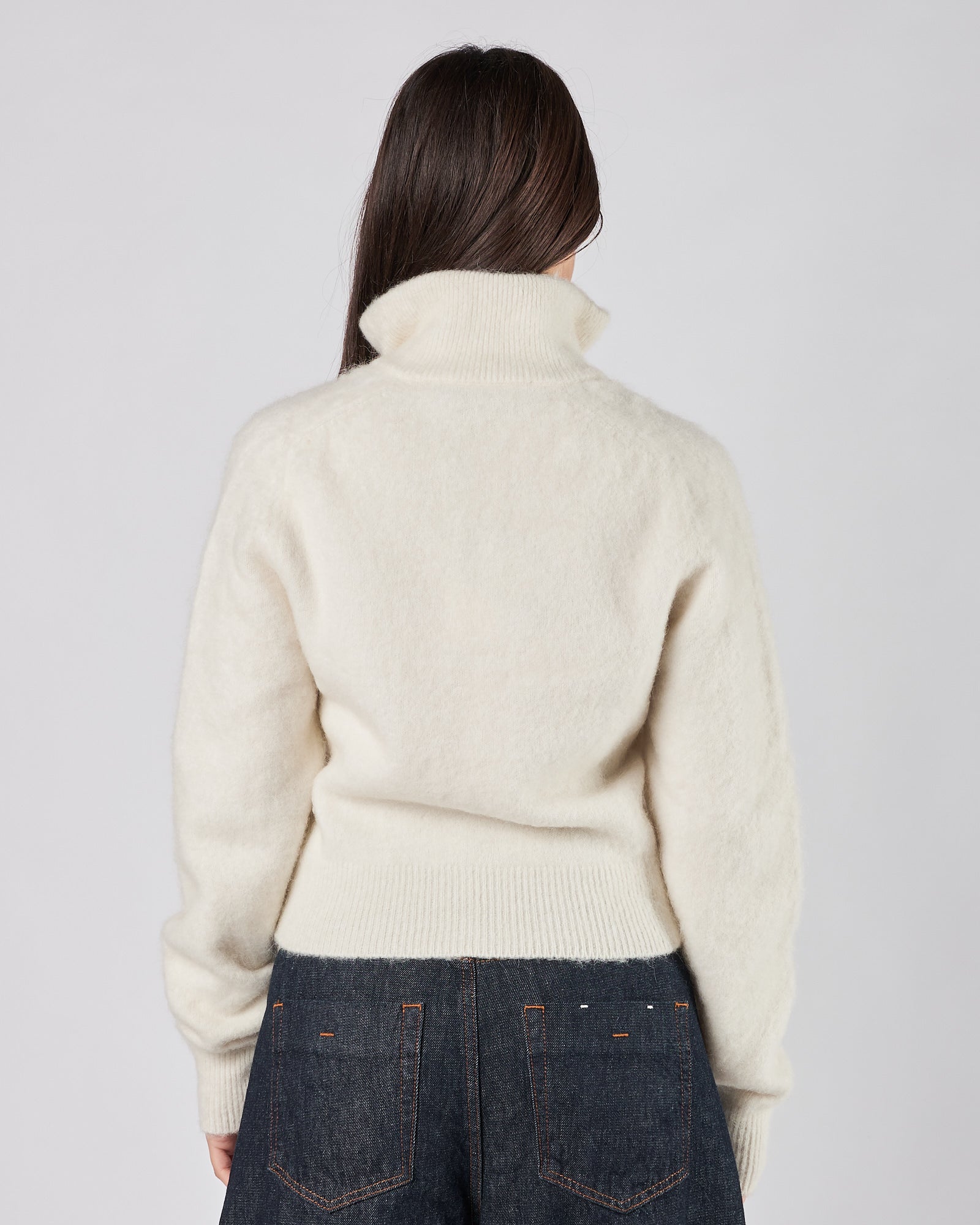 Cardigan Tela9  bomber panna