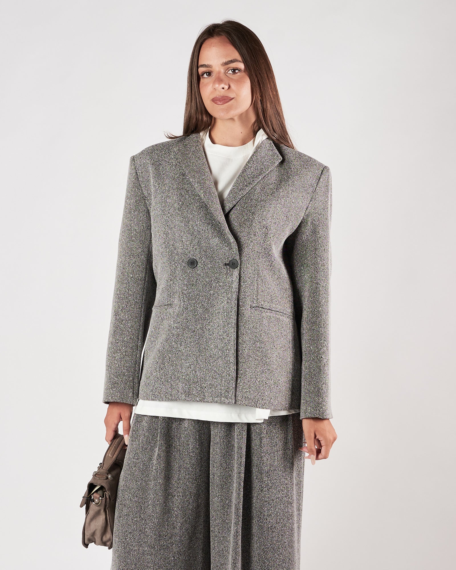 Giacca Eleh doppio petto sale e pepe