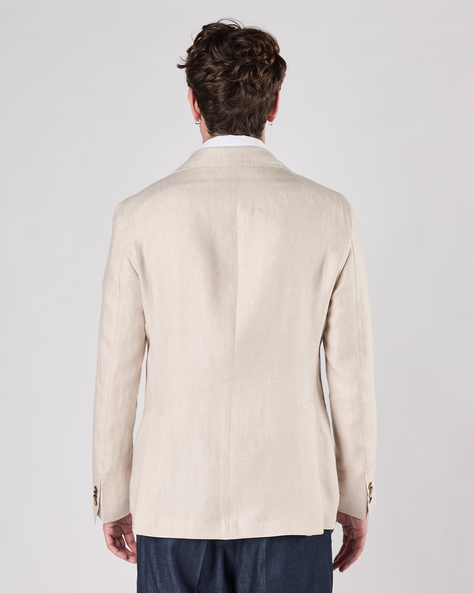 Giacca Lbm1911 doppio petto avana in lino