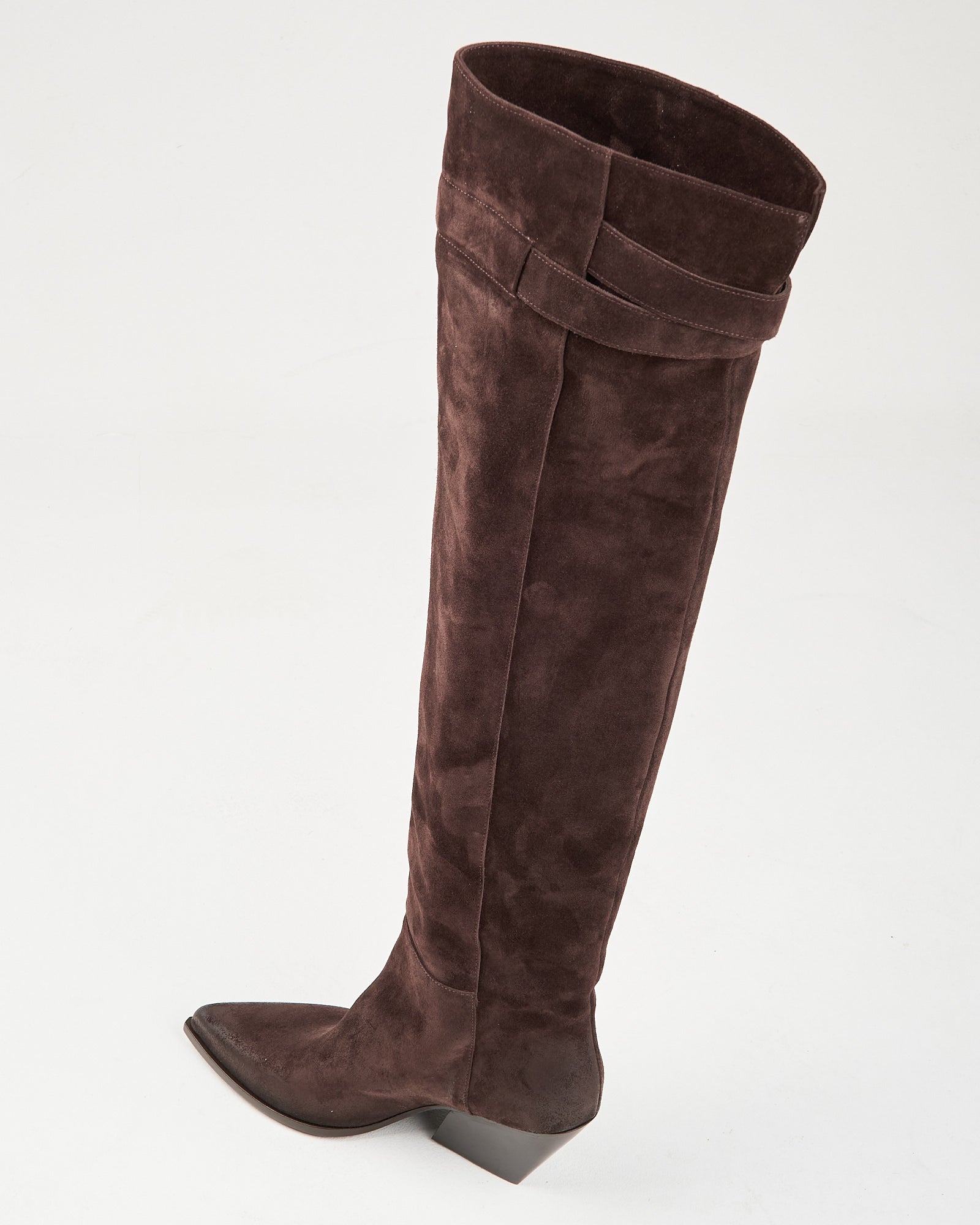 Stivale Elena Iachi alto in camoscio tabacco