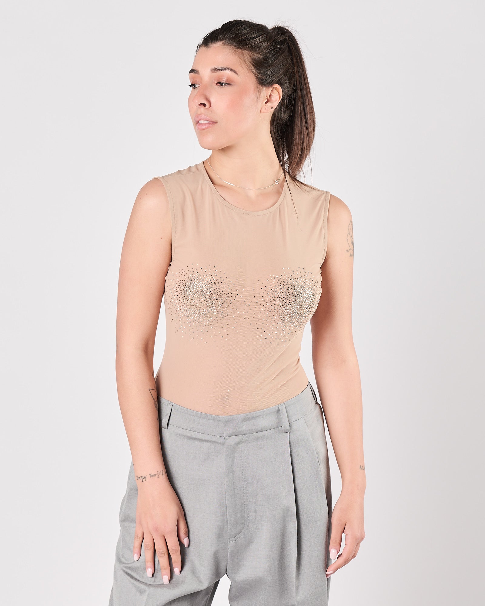 Body Silcence in tulle con strass