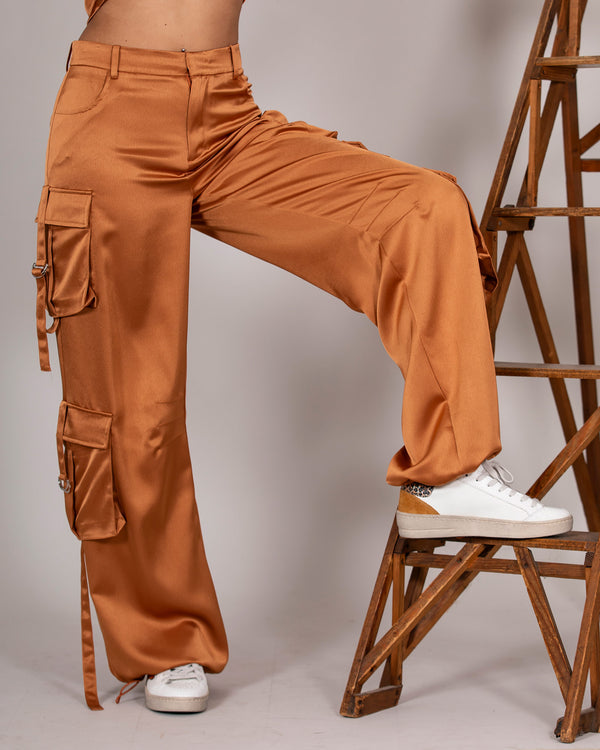 Pantalone cargo marrone