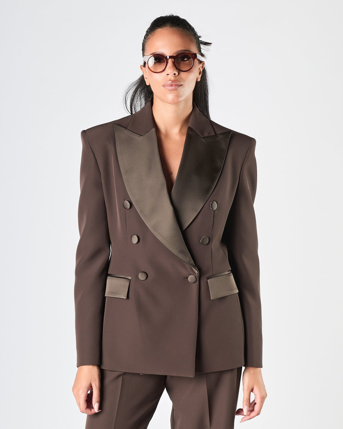 Giacca Silence doppio petto brown