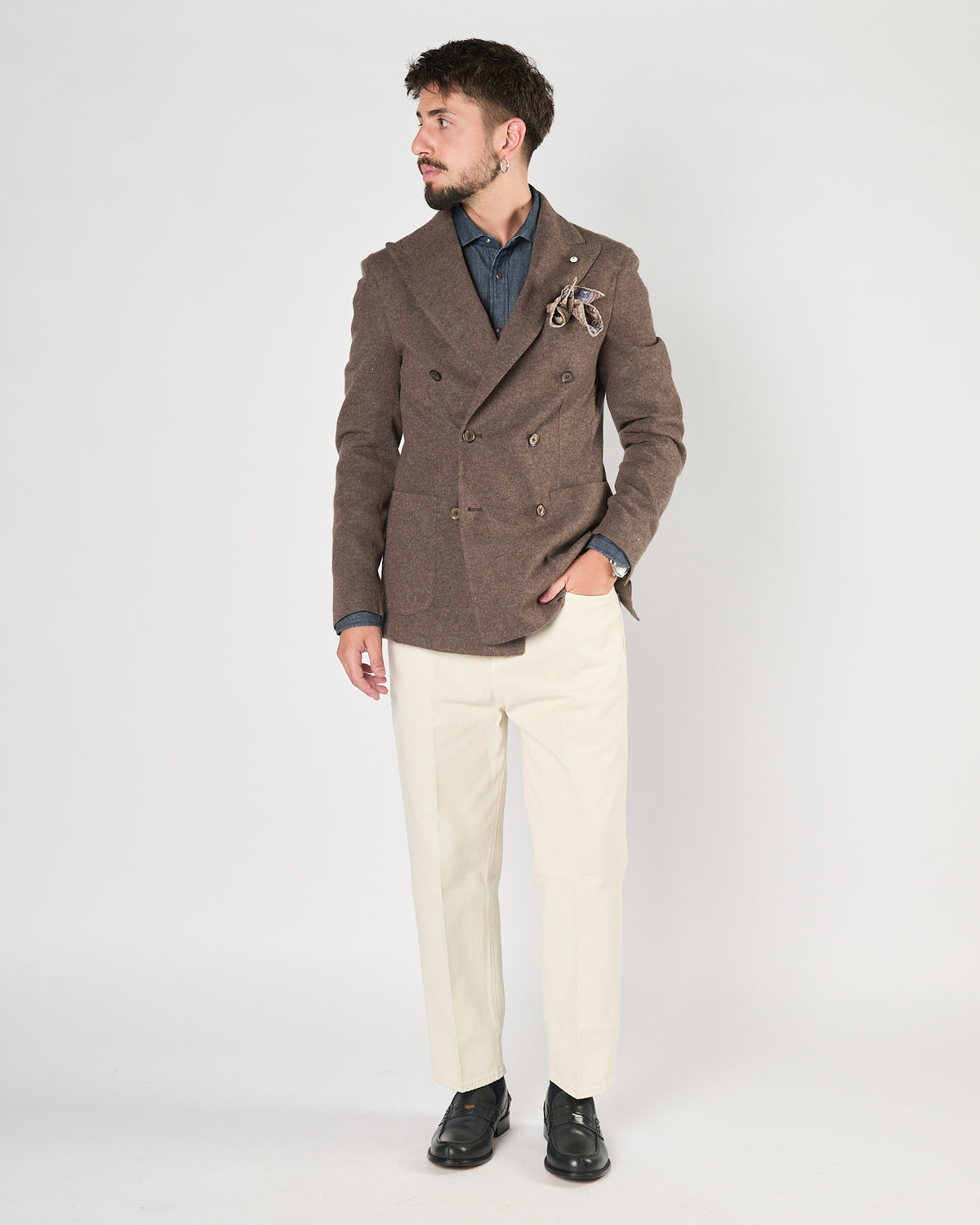 Camicia Xacus denim con bottoni a pressione