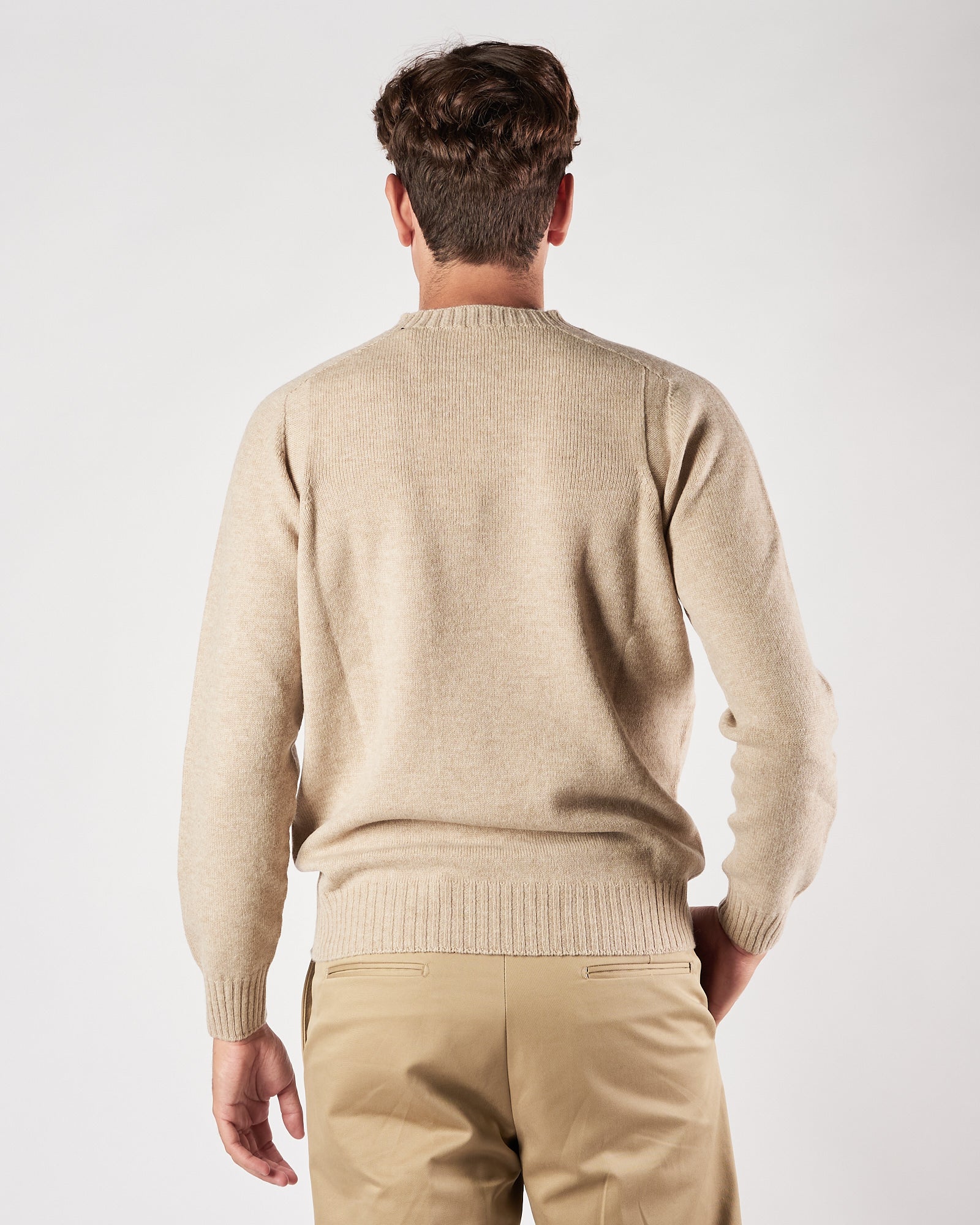 Maglia A|STORE in lana girocollo beige