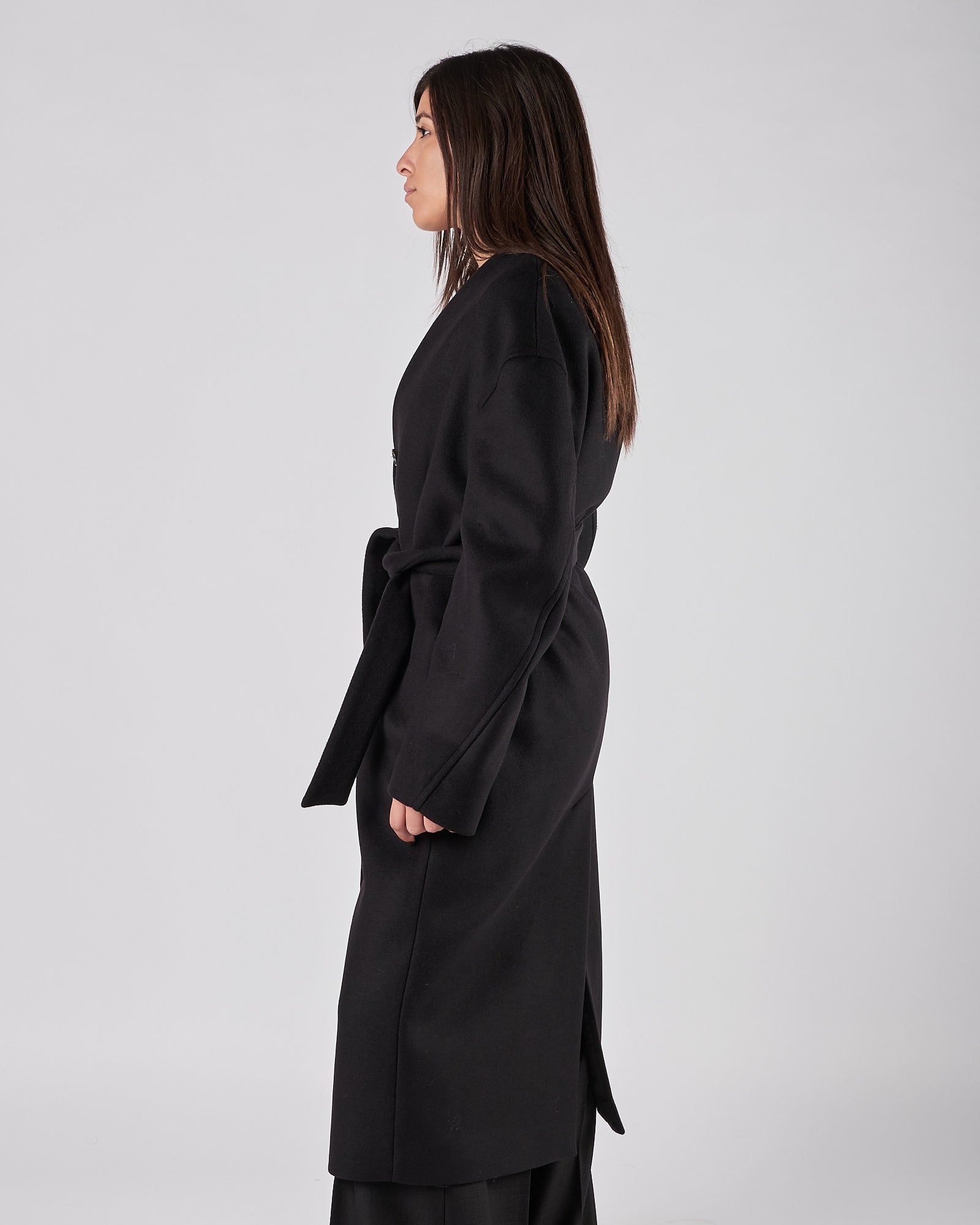 Cappotto Tela9  con mantella nero