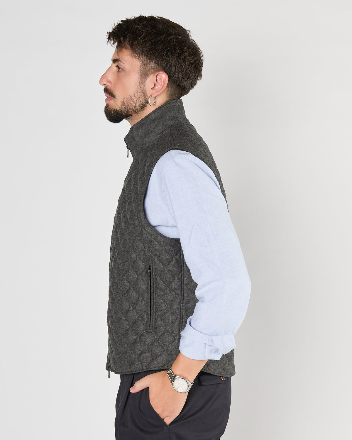 Gilet Tagliatore trapuntato grigio