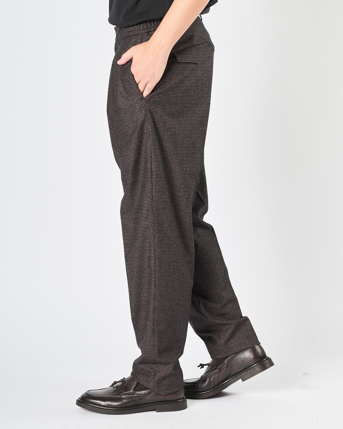 Pantalone Tagliatore in micro check moro e nero