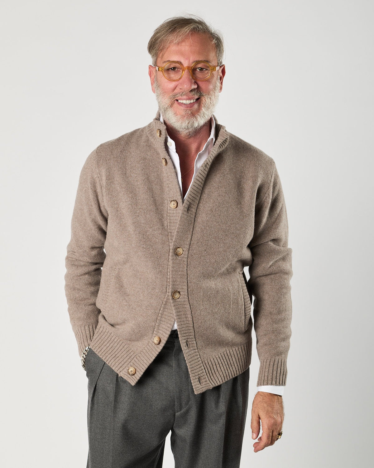 Maglia Aimé cardigan con bottoni beige