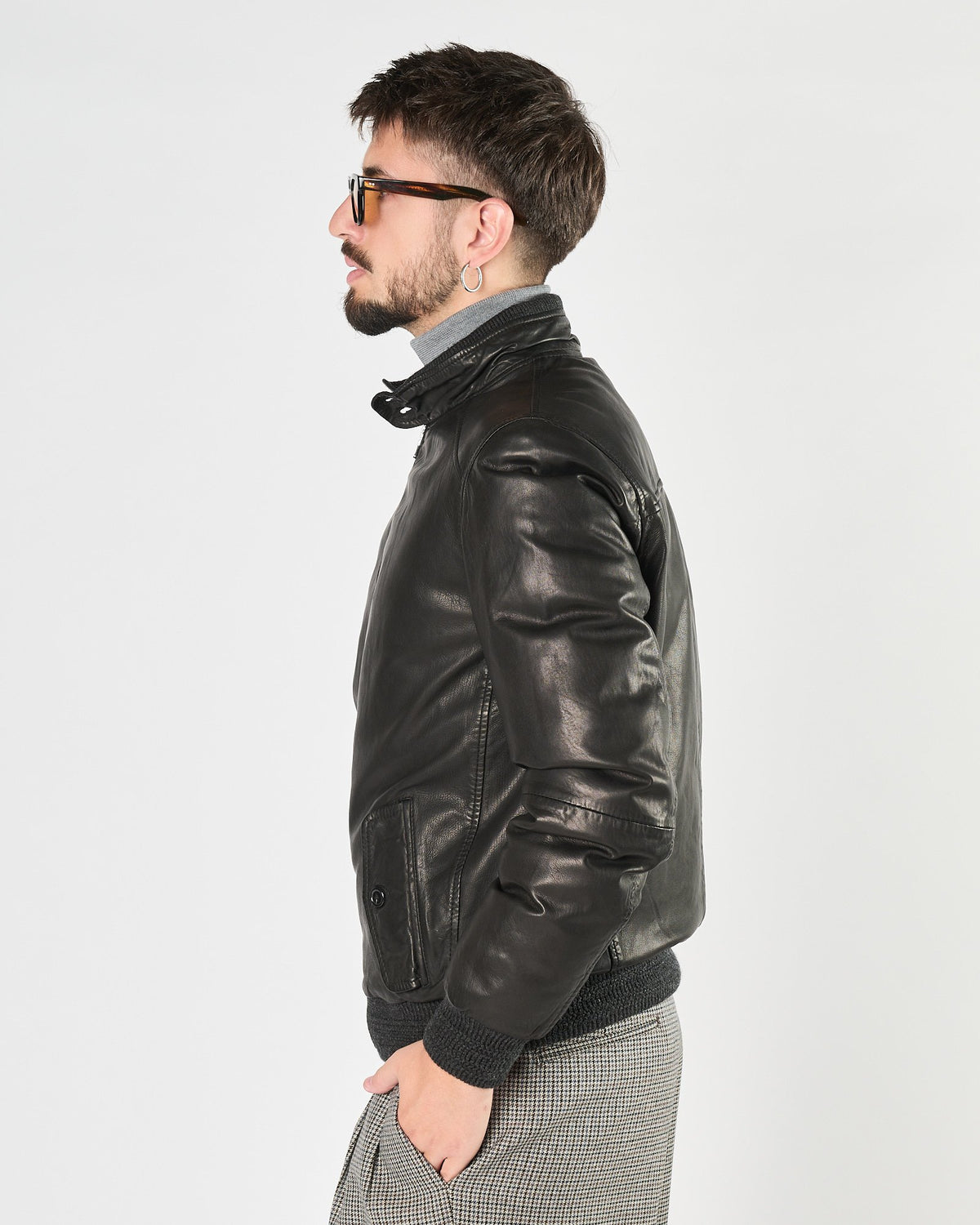 Giacchetto D'Amico in pelle nero