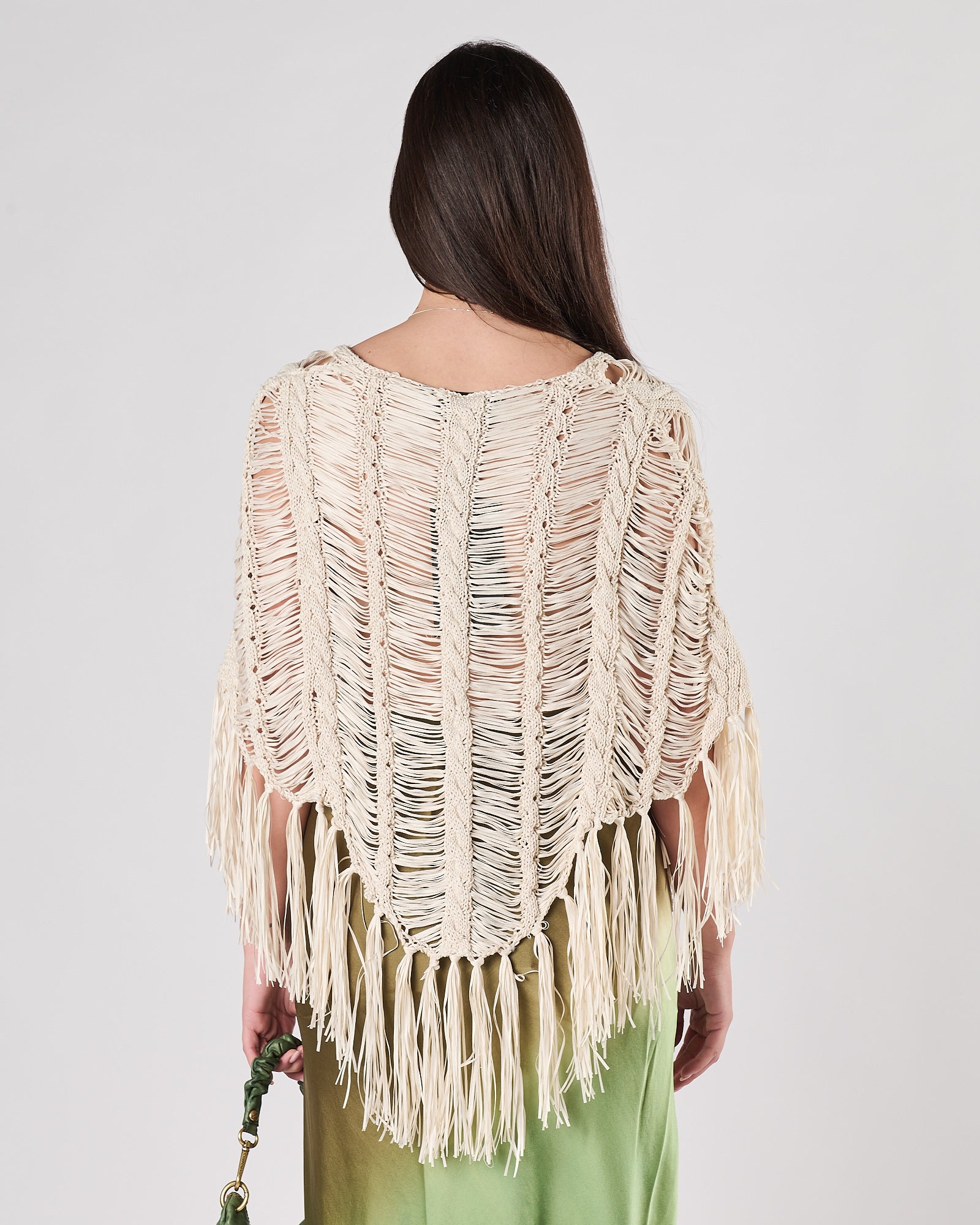 Top Mes Demoiselles con frange ivory